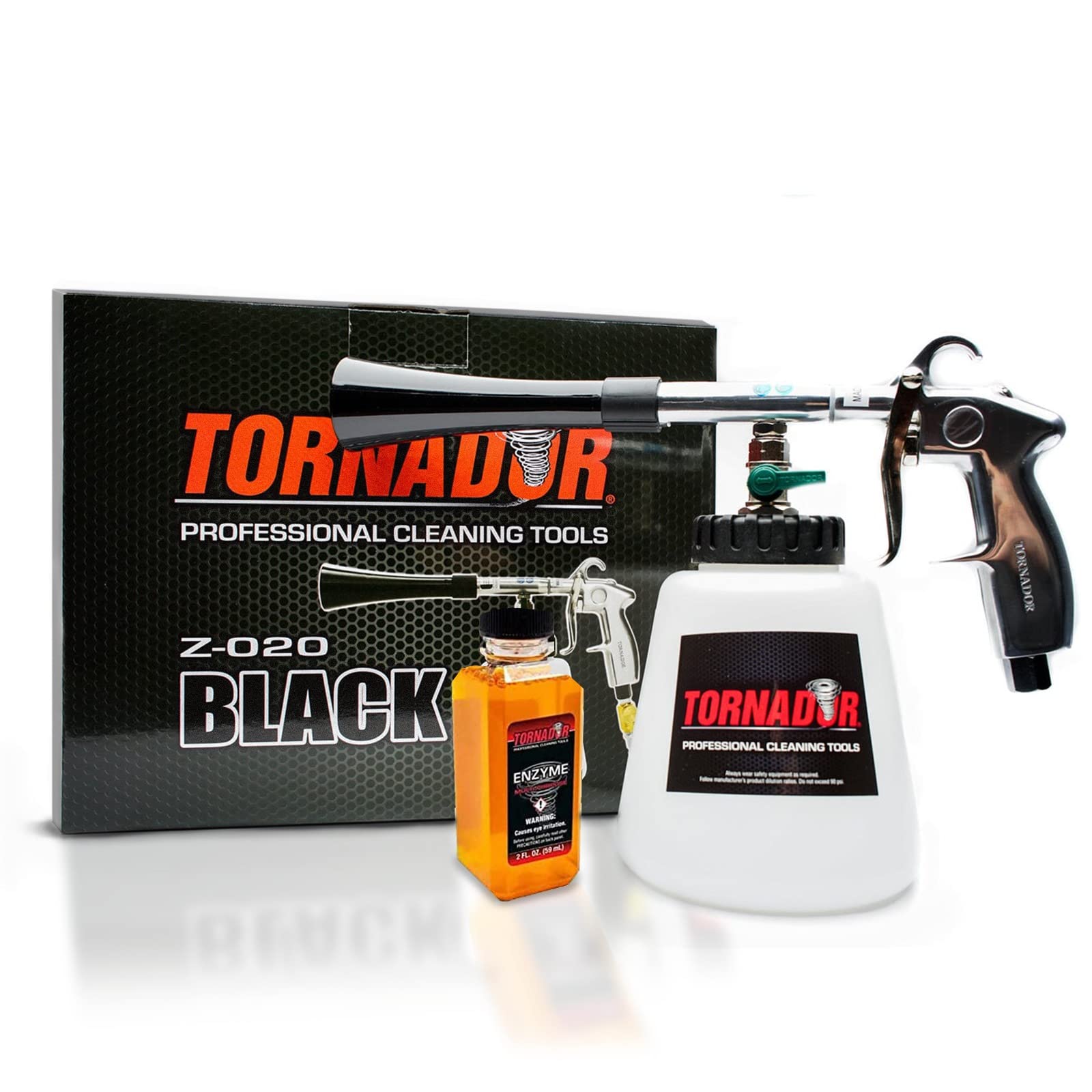 Tornador Z-020 Black Professional Cleaning Gun Starter Kit With 2Oz. Enzyme Cleaner