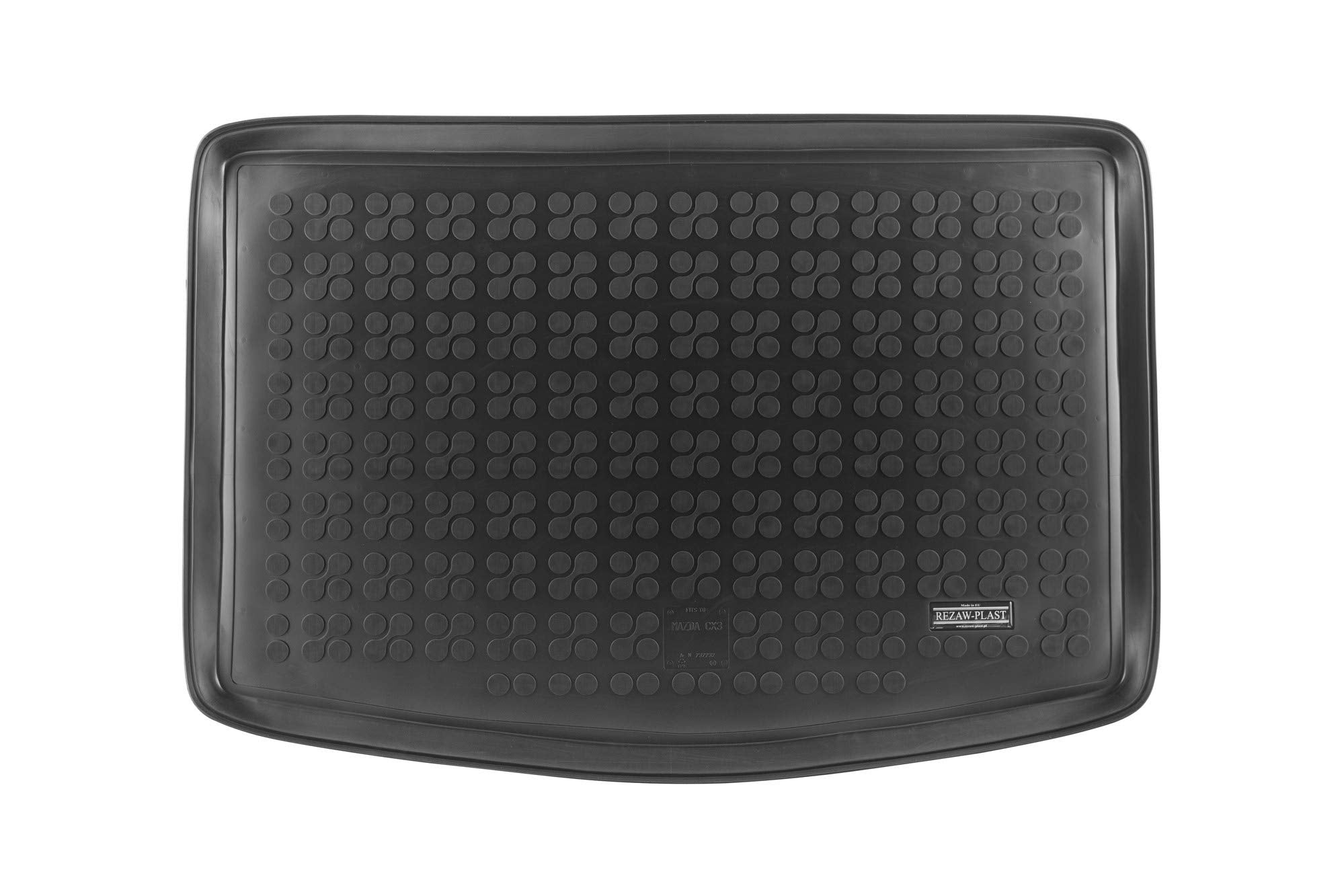 Rezaw-Plast Premium Trunk Mat Compatible With 2016-2023 Mazda Cx-3 Cargo Mat All Weather Tailored Odorless Anti Slip Waterproof Rubber Floor Mat Suv Accessories Black