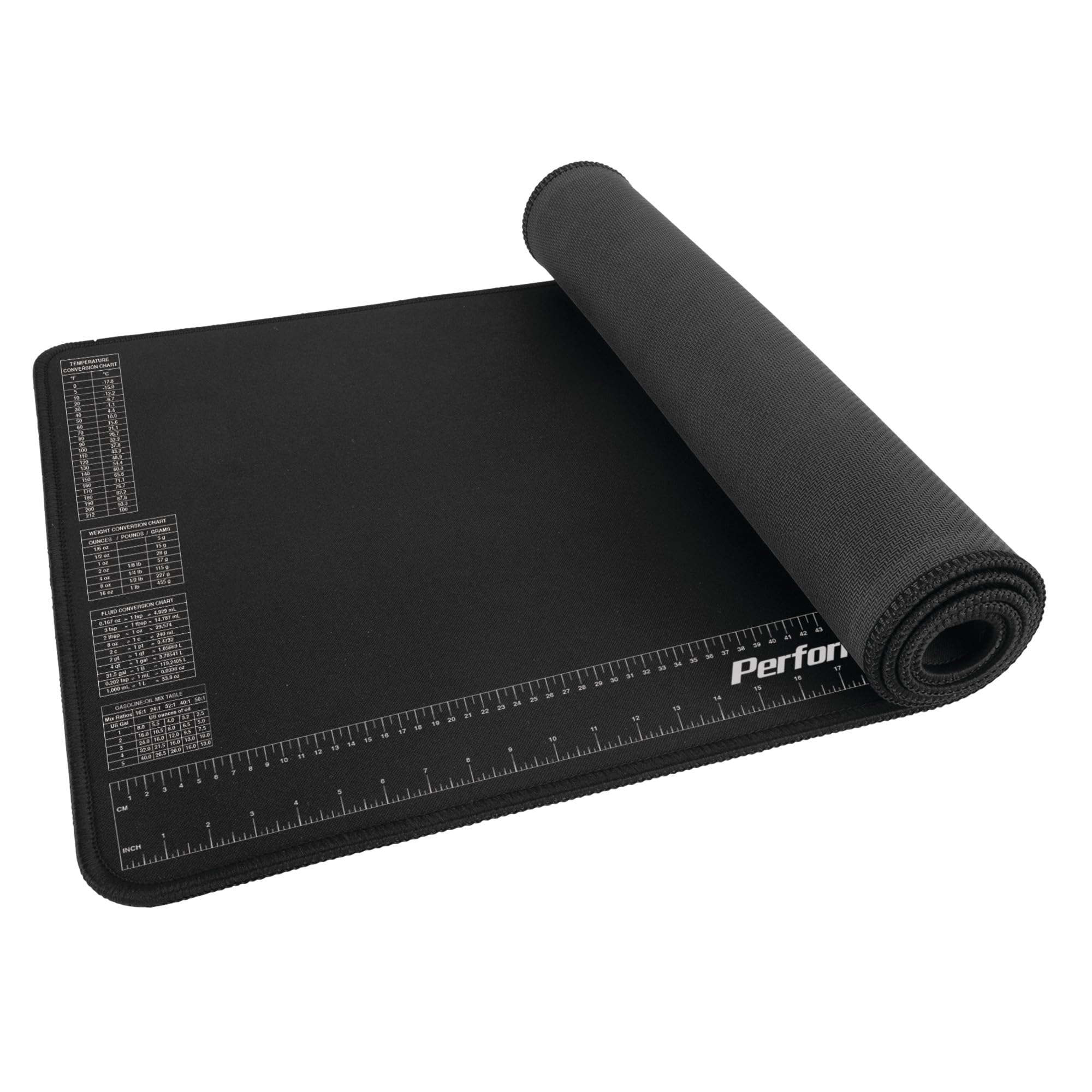 Performance Tool W88977 Neoprene Mat With Ruler And Reference Charts, Chemical Resistant, 16-Inch X 35.75-Inch, Protects Work Surface From Solvents And Oils