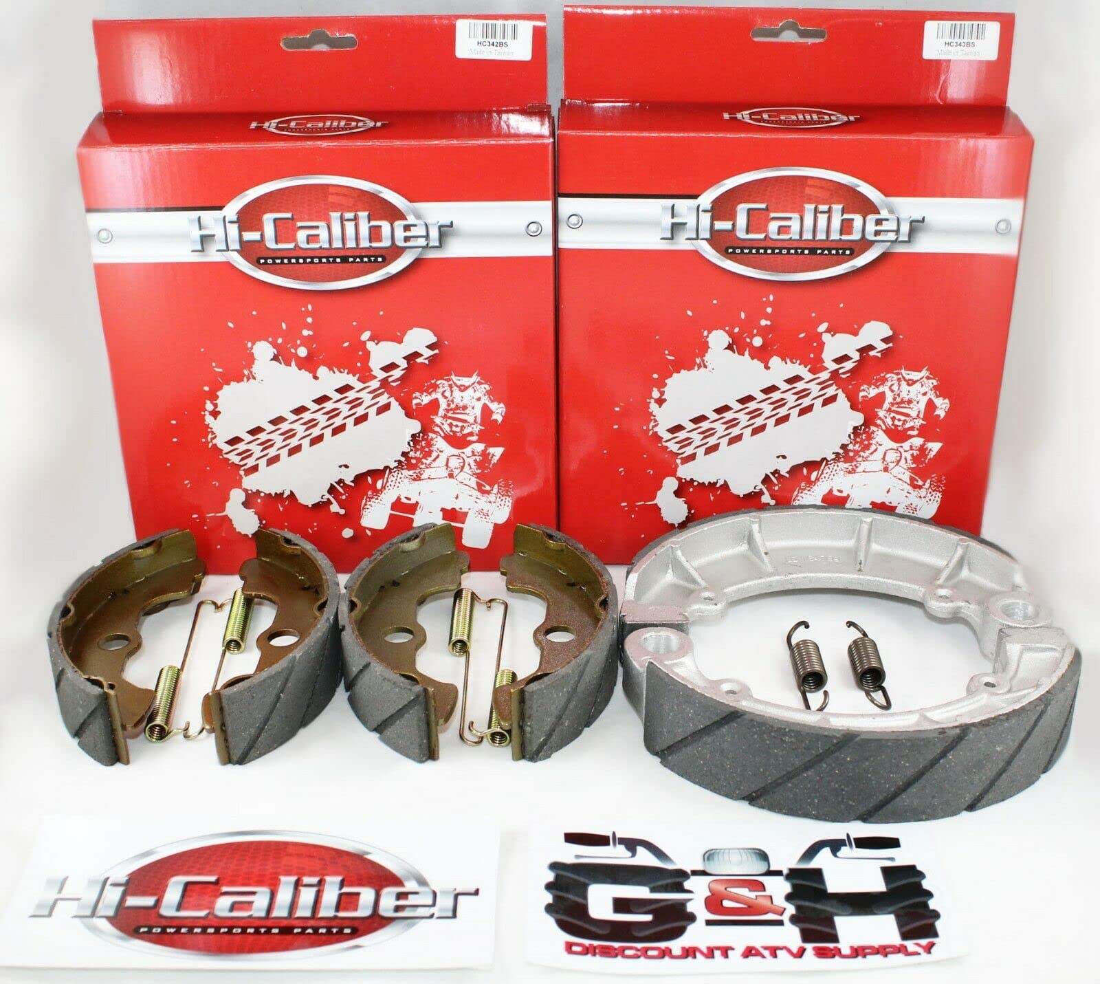 Quality Grooved Front & Rear Brake Shoes & Springs Set For The 1986-1989 Honda Trx 350 350D Fourtrax Atvs