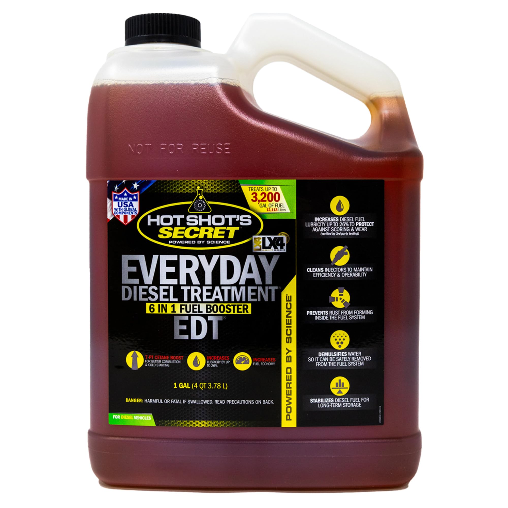 Hot Shot'S Secret - Hssedt01G Everyday Diesel Treatment - Edt 1 Gallon - Treats Up To 3,200 Gallons