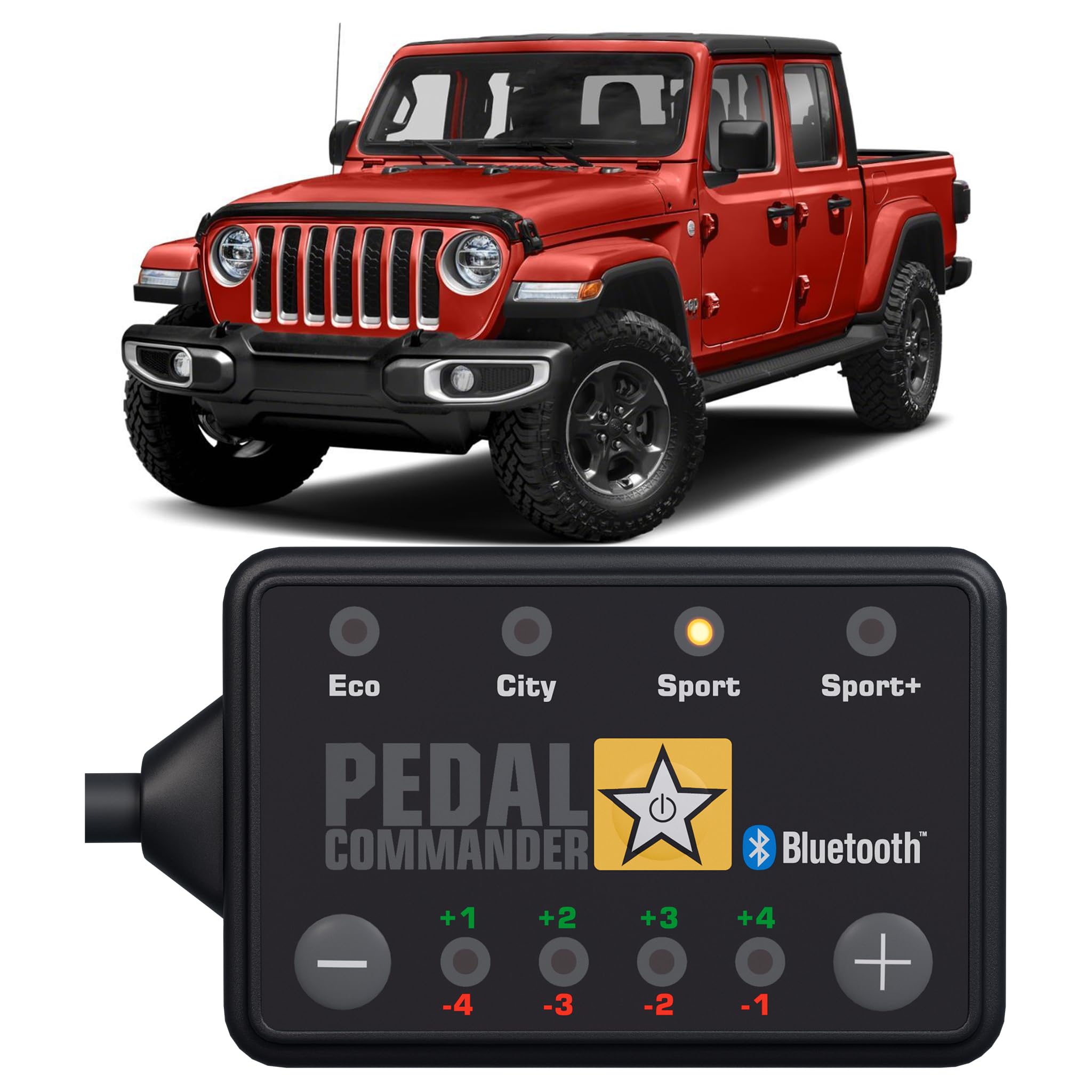 Pedal Commander For Jeep Gladiator Jt 2020-2024 Throttle Response Controller - Fits Sport, Sport S, Overland, Rubicon, 3.0L Diesel, 3.6L Gas, Jeep Gladiator Accessories Offroad Overlanding Upgrade