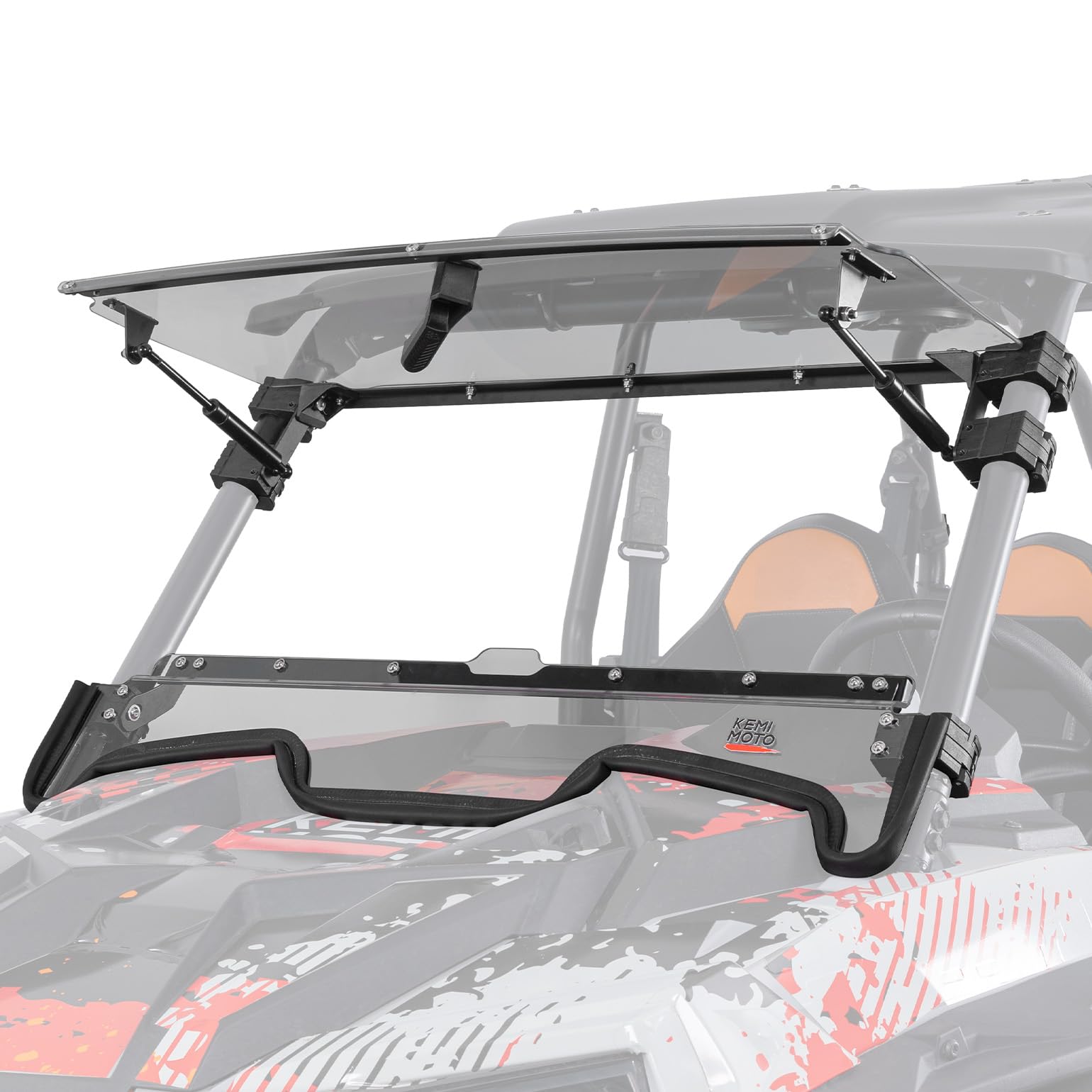 Kemimoto 2-In-1 Flip Up Windshield Upgraded Fit And Seal Compatible With 2019-2023 Polaris Rzr Xp 1000 /Rzr Xp Turbo /4 Rzr 1000 Xp Windshield Uv Resistant Heavy Duty Folding Window Hard Coated Pc