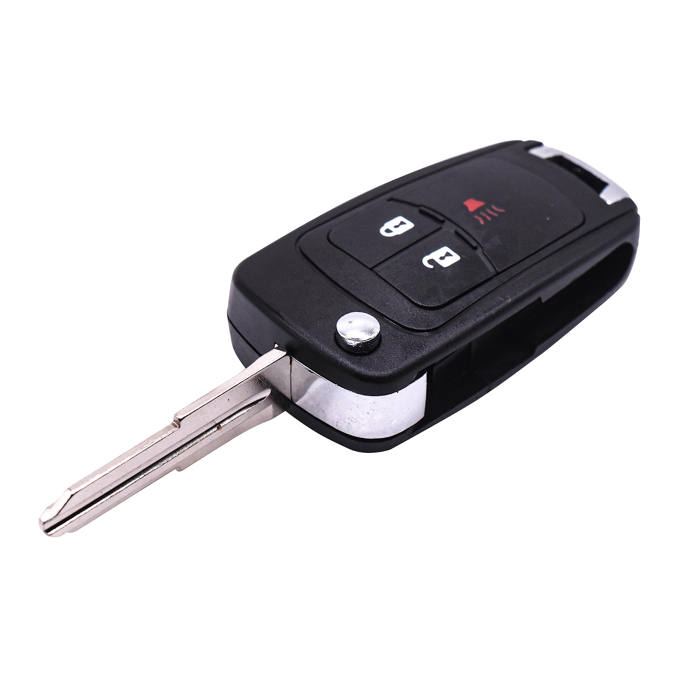 Hqrp Remote Flip Folding Key Fob Shell Case Keyless Entry W/ 3 Buttons Compatible With Chevrolet Spark 2013 2014 2015 2016