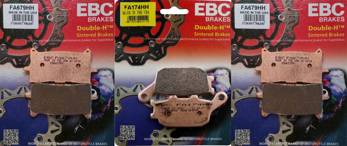 Ebc Fa679Hh Front & Fa174Hh Rear Semi-Metallic Sintered Brake Pads Set Compatible/Replacement For Honda Crf1000L Africa Twin