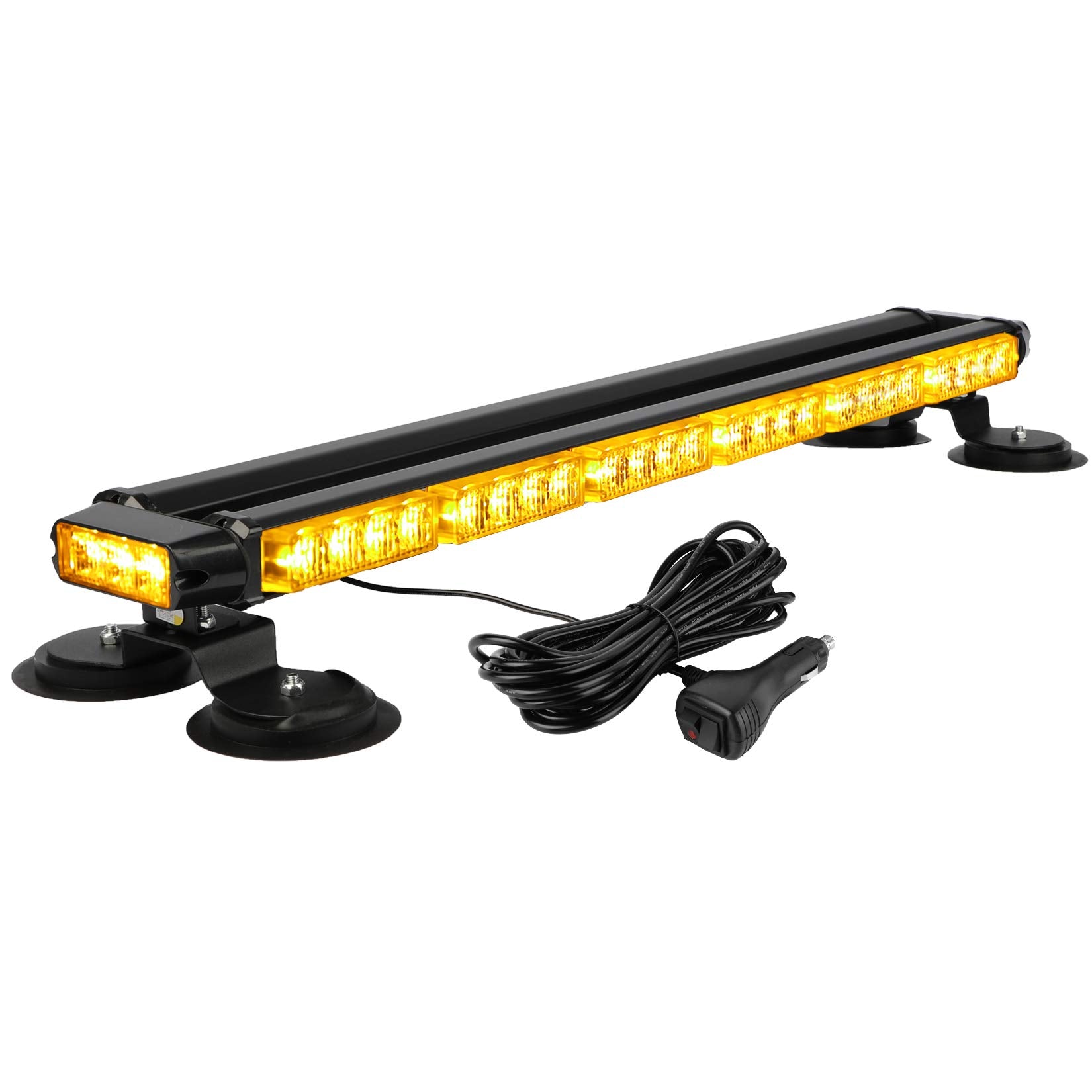 Aspl 29.5' 54 Led Strobe Light Bar Double Side Flashing High Intensity Emergency Warning Flash Strobe Light With Magnetic Base For Safety Construction Vehicles Tow Trucks Pickup (Amber)
