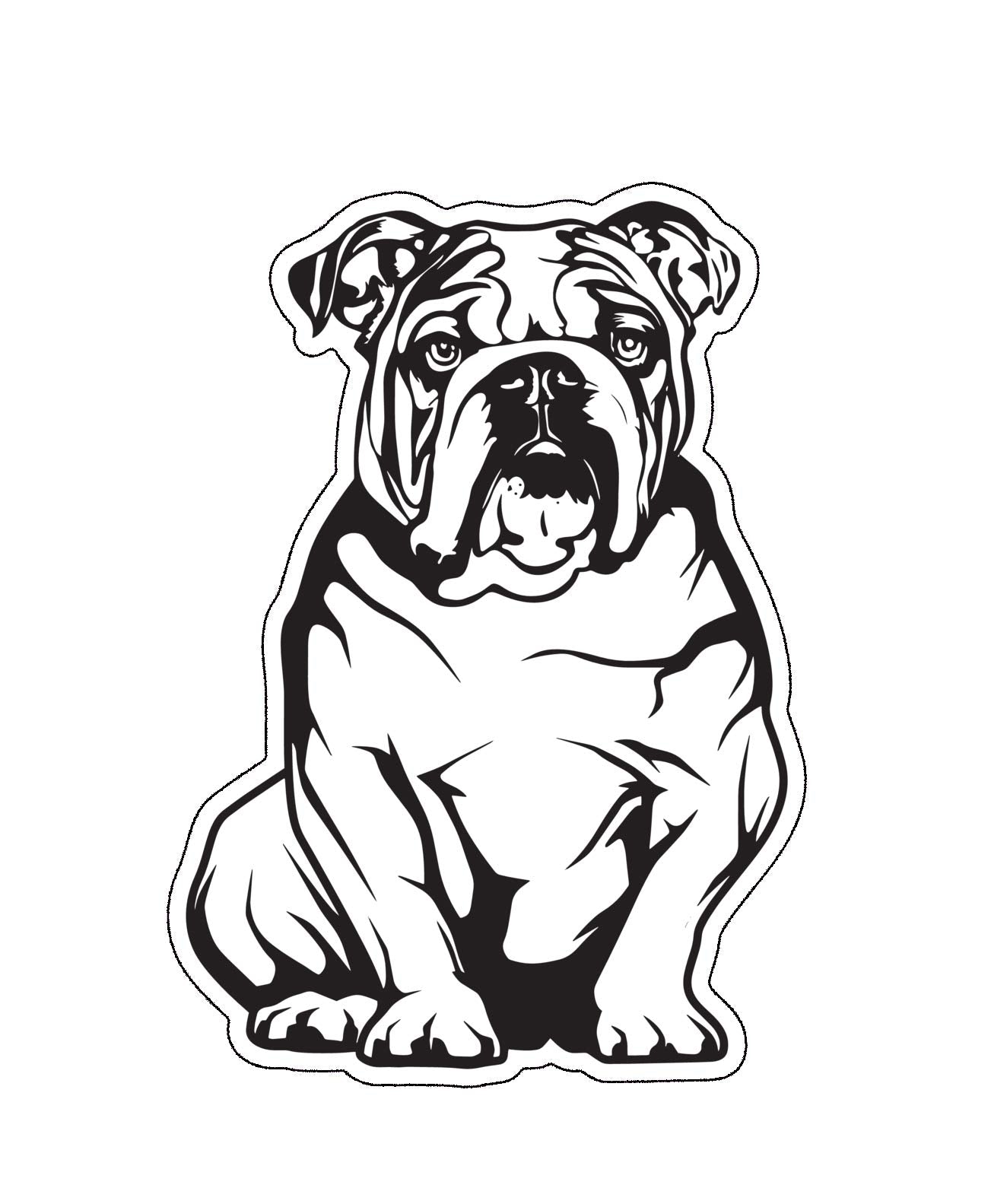 Diecut English Bulldog Decal - Dog Bumper Sticker - Perfect For Laptops Tumblers Windows Cars Trucks Walls