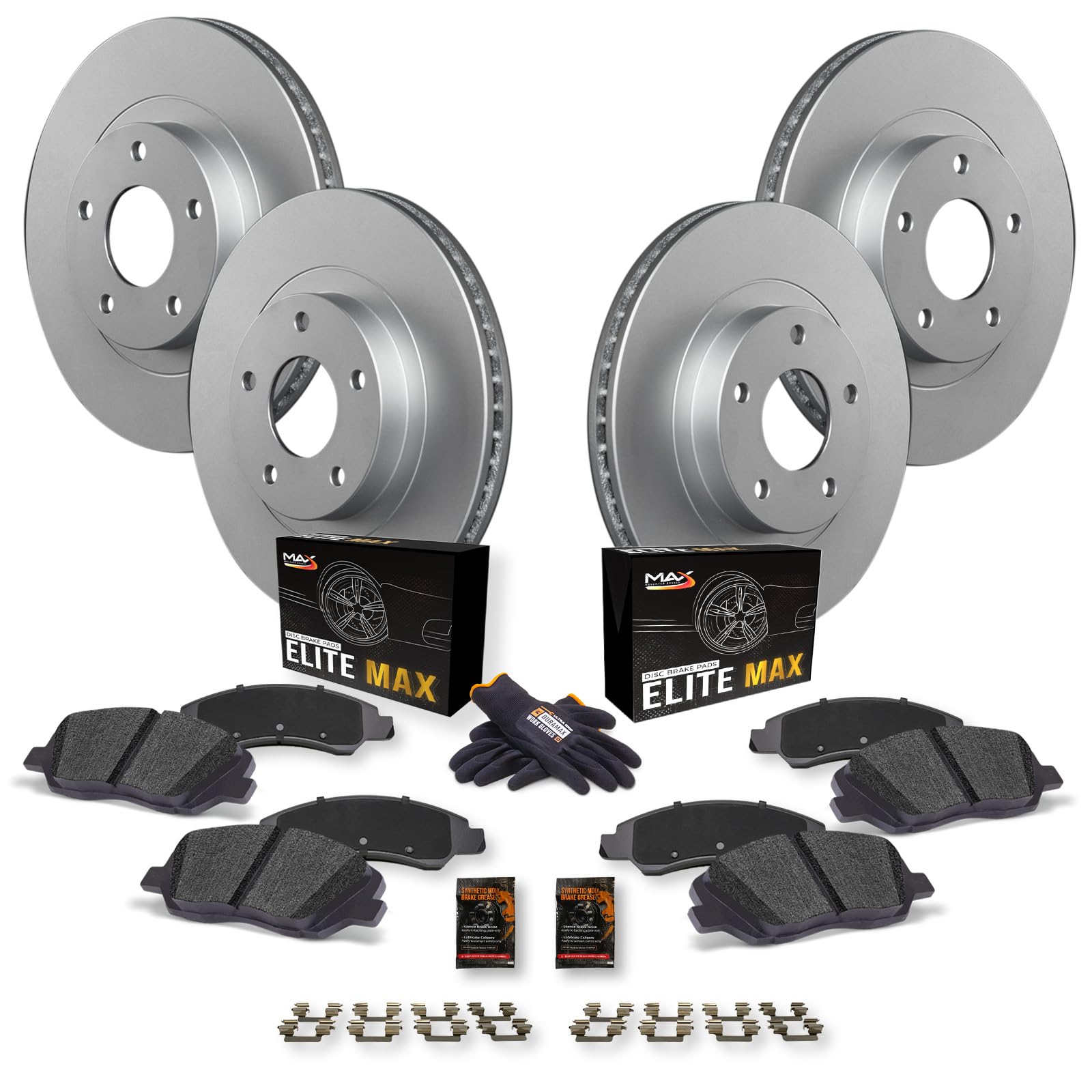 Max Advanced Brakes Front & Rear Brake Kit For 18-20 Hyundai Elantra Gt 1.6L, 16-19 Hyundai Sonata W/ 12.01' Fr Rotors Replacement Cross Drilled Disc Brake Rotors And Ceramic Brake Pads