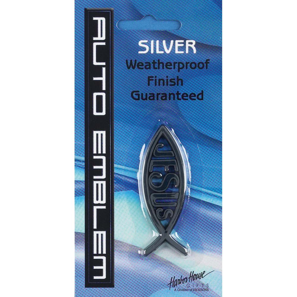 Jesus Fish Small Auto Emblem - Silver