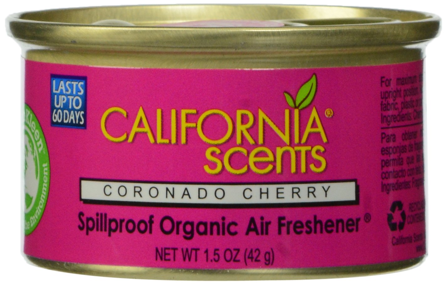 California Scents Spillproof Organic Air Fresheners, Coronado Cherry, 1.5 Ounce Cannister