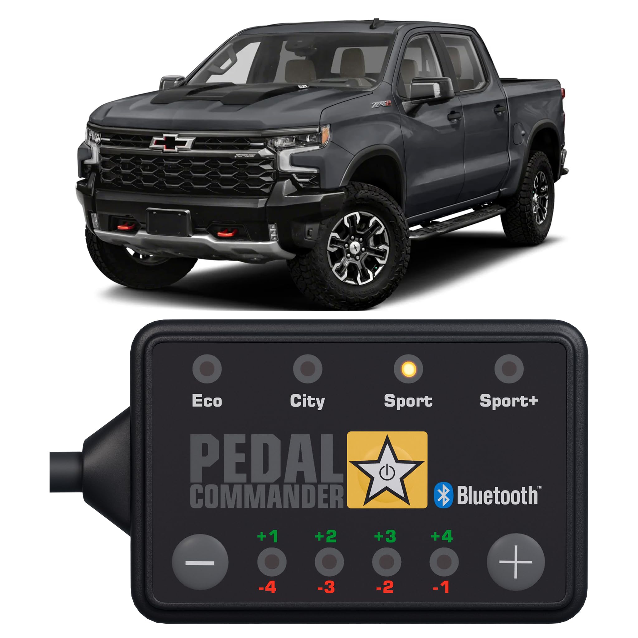 Pedal Commander For Chevrolet Silverado 2020-2025 Throttle Response Controller Fits: 4Th Gen, 2500, 3500, Lt, Ltz, Rst, Wt, High Country 2.7L 3.0L 4.3L 5.3L Ecotec3 Vortec Duramax V6 V8