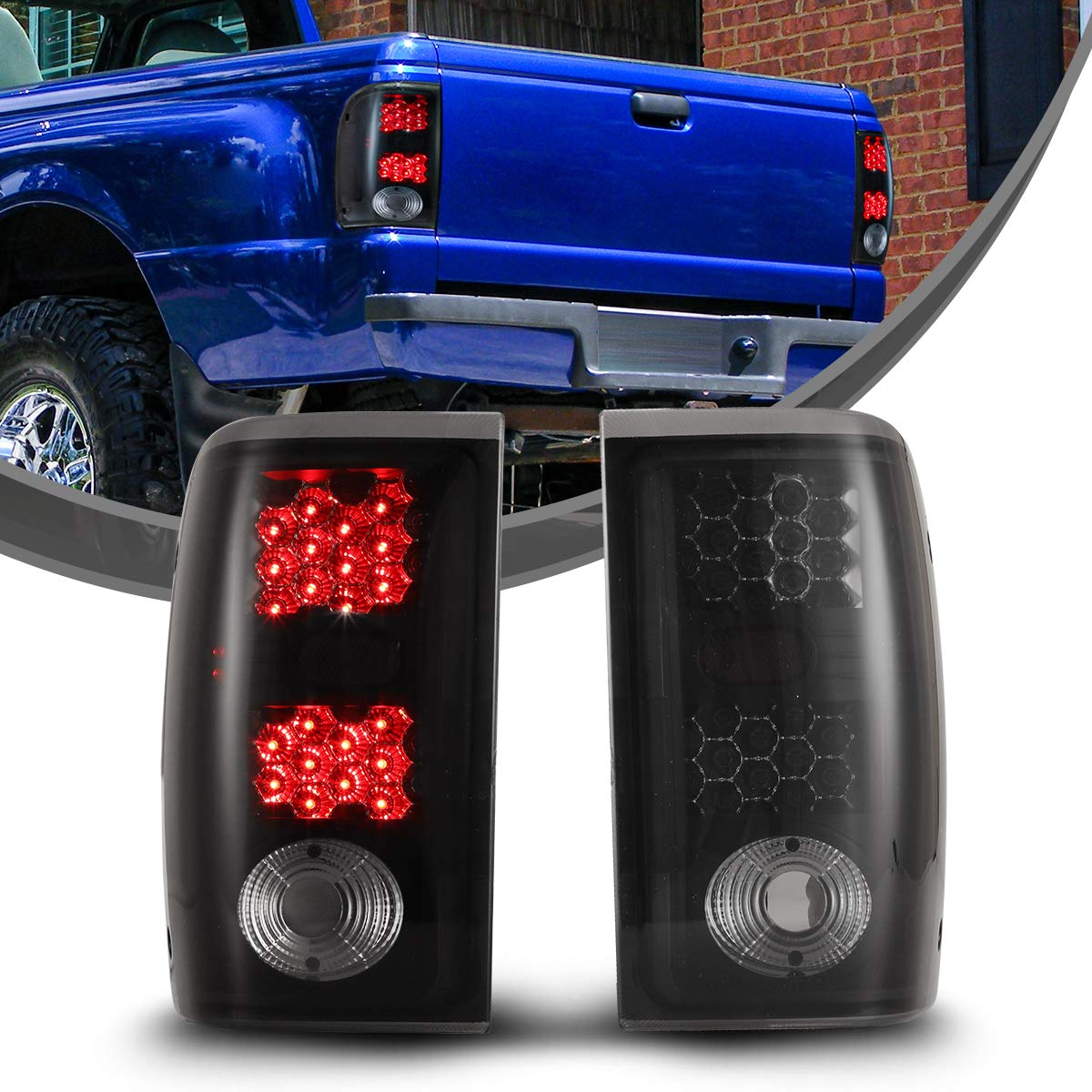 Nixon Offroad Tail Lights For 2001 2002 2003 2004 2005 Ford Ranger Excluding Stx Models Smoked Lens (Smoked)