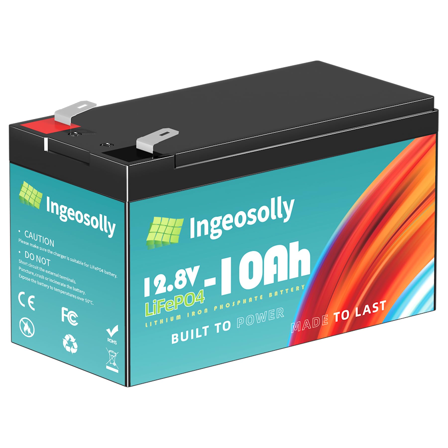 12V 10Ah Lithium Lifepo4 Deep Cycle Battery, 3000+ Cycles Rechargeable Battery Built In 10A Bms Iron Phosphate Batteries For Solar/Wind Power, Lighting, Power Wheels, Fish Finder And More