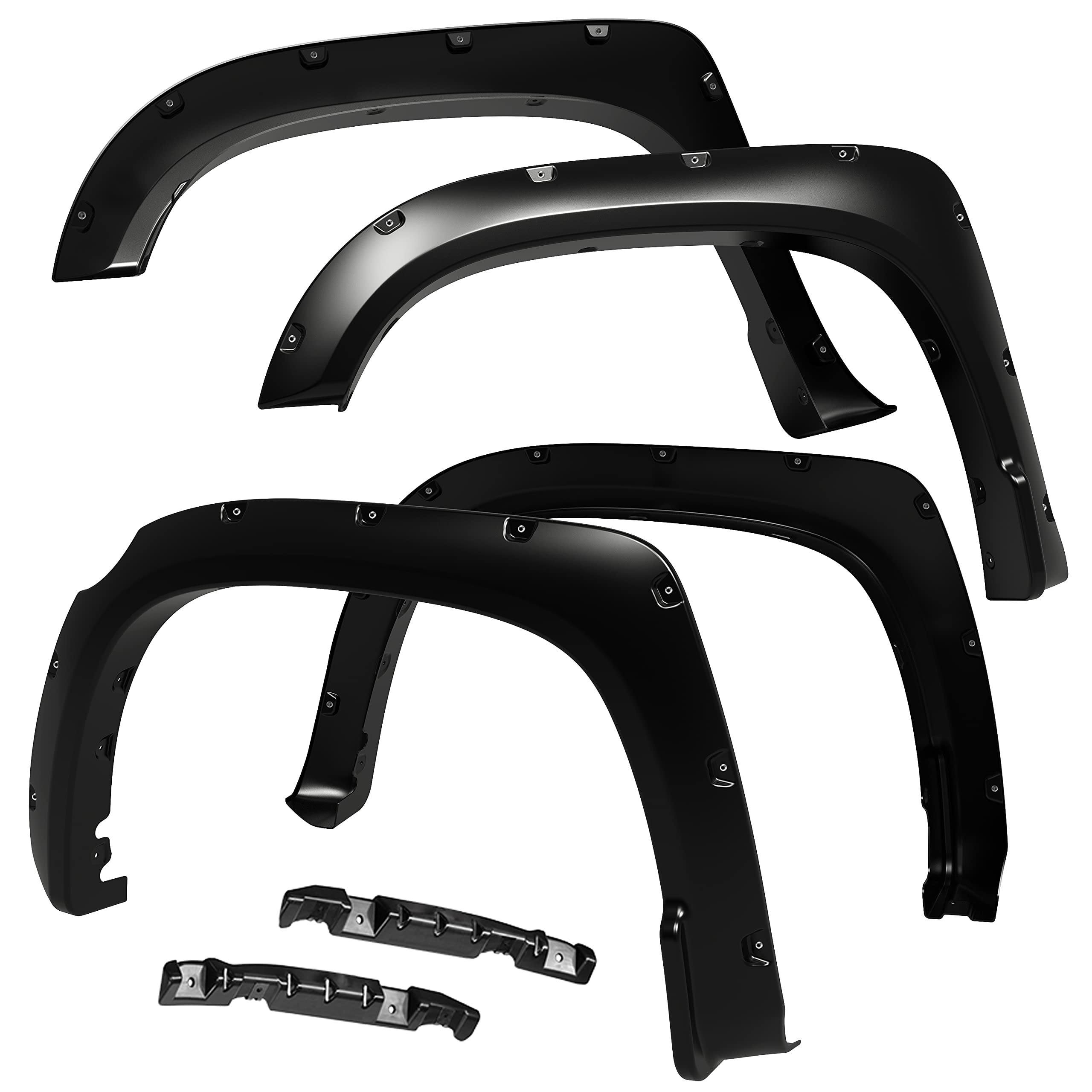 Tyger Auto Fender Flares Compatible With 2014-2021 Toyota Tundra, Smooth Textured Paintable Bolt-Riveted Style 4Pc | Tg-Ff8T4178