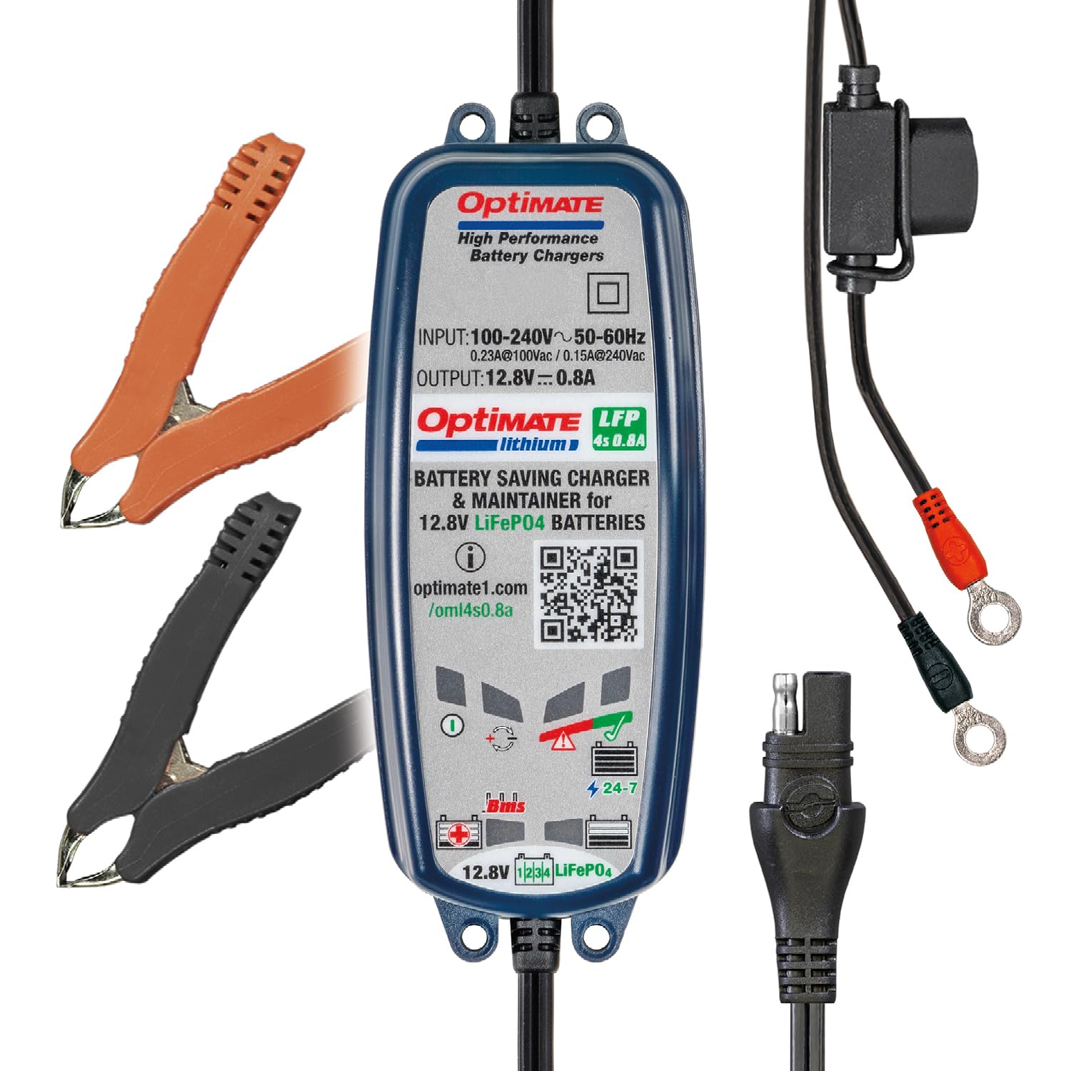 Optimate Lithium 4S 0.8A, Tm-471, 8-Step 12.8V 0.8A Sealed Battery Saving Charger & Maintainer