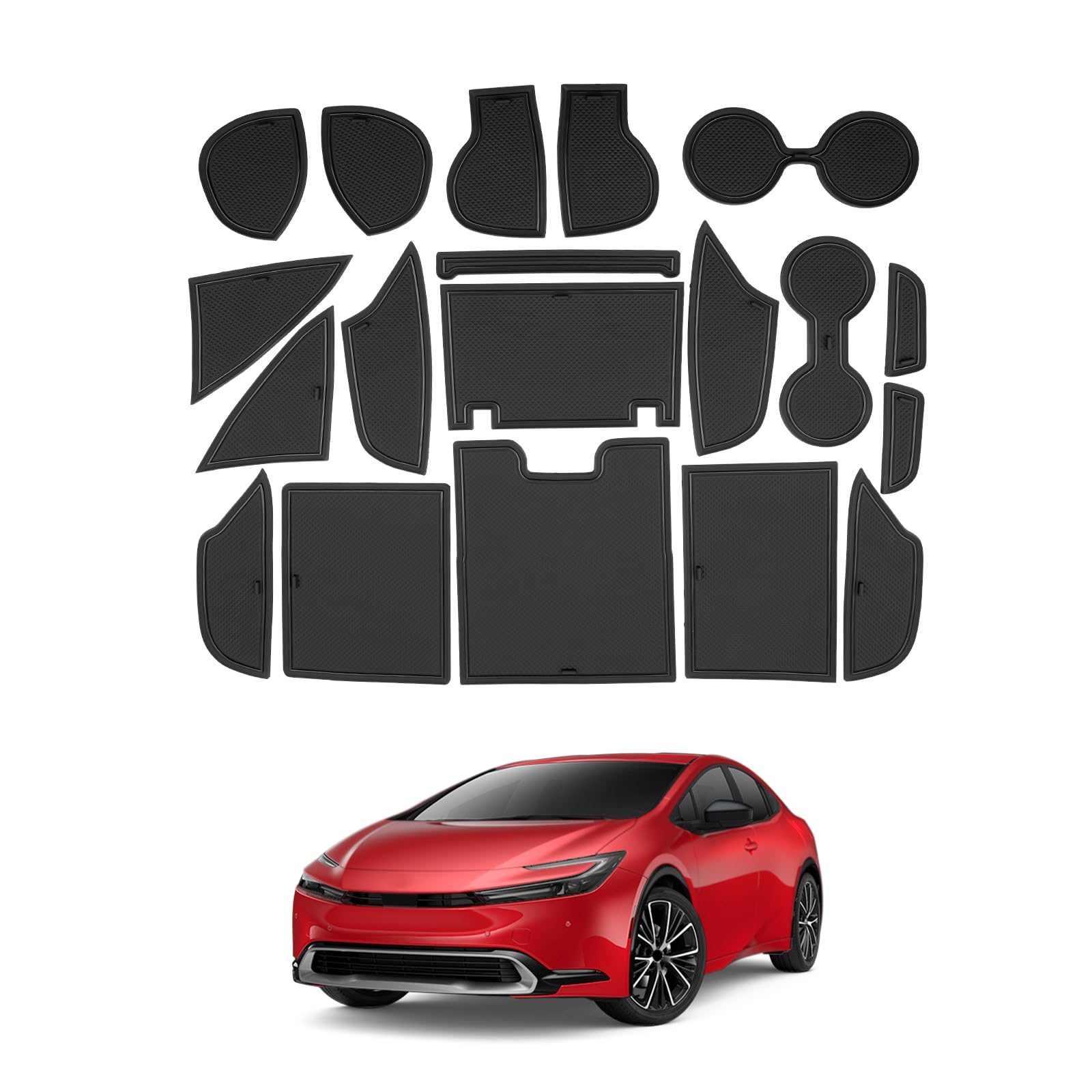 Shaohao For 2023 2024 Toyota Prius Door Slot Mats, For 2023 2024 Toyota Prius Le Xle Limited Anti-Dust Car Slot Mats Prius 2023 2024 Accessories Car Gate Slot Pad Cup Holder Inserts Console Liners
