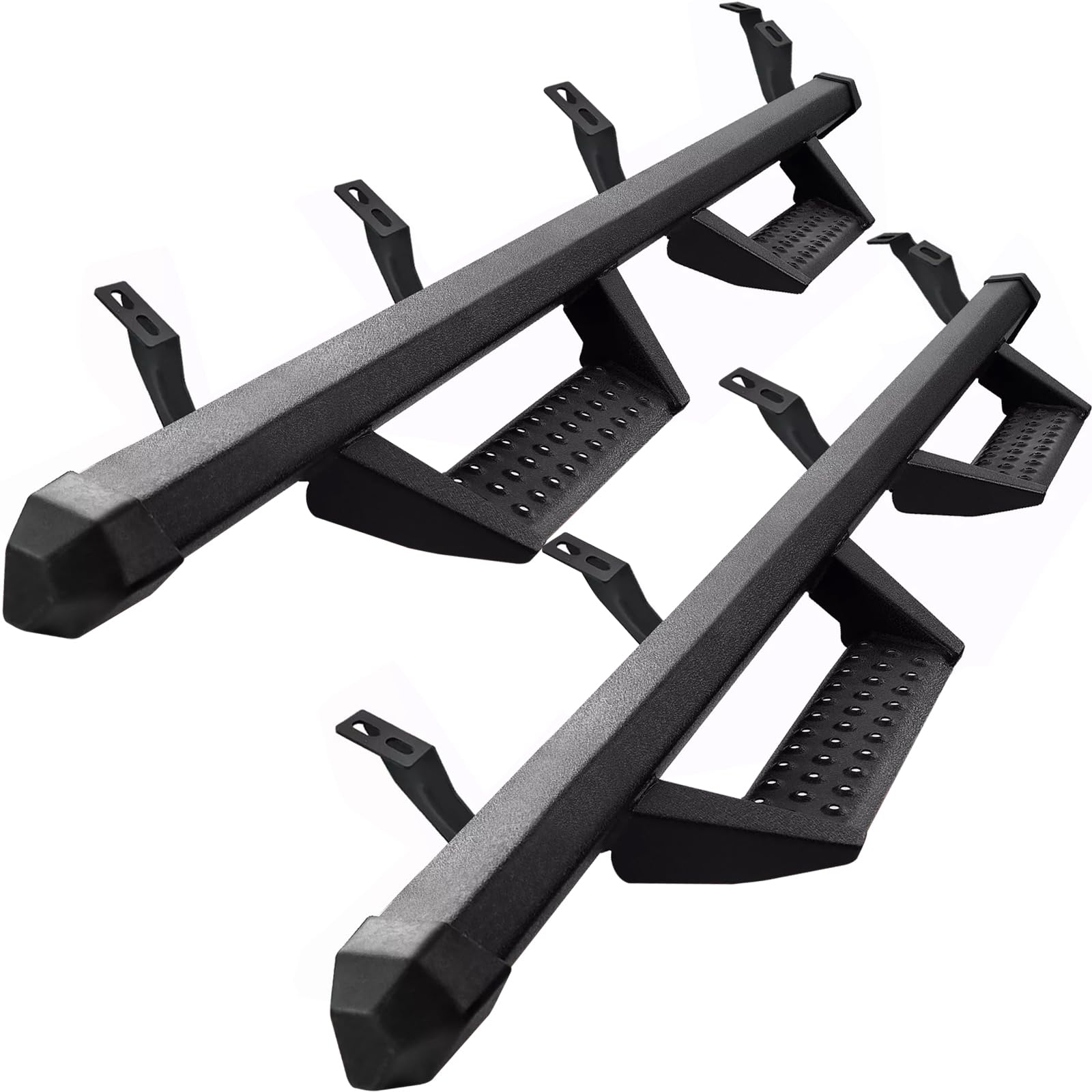 Smanow Drop Down Running Boards Compatible With 2024-2025 Toyota Tacoma Double Cab Crew Cab, Dual-Stage Textured Black Powder, 4 Inch Step Bars Side Step.