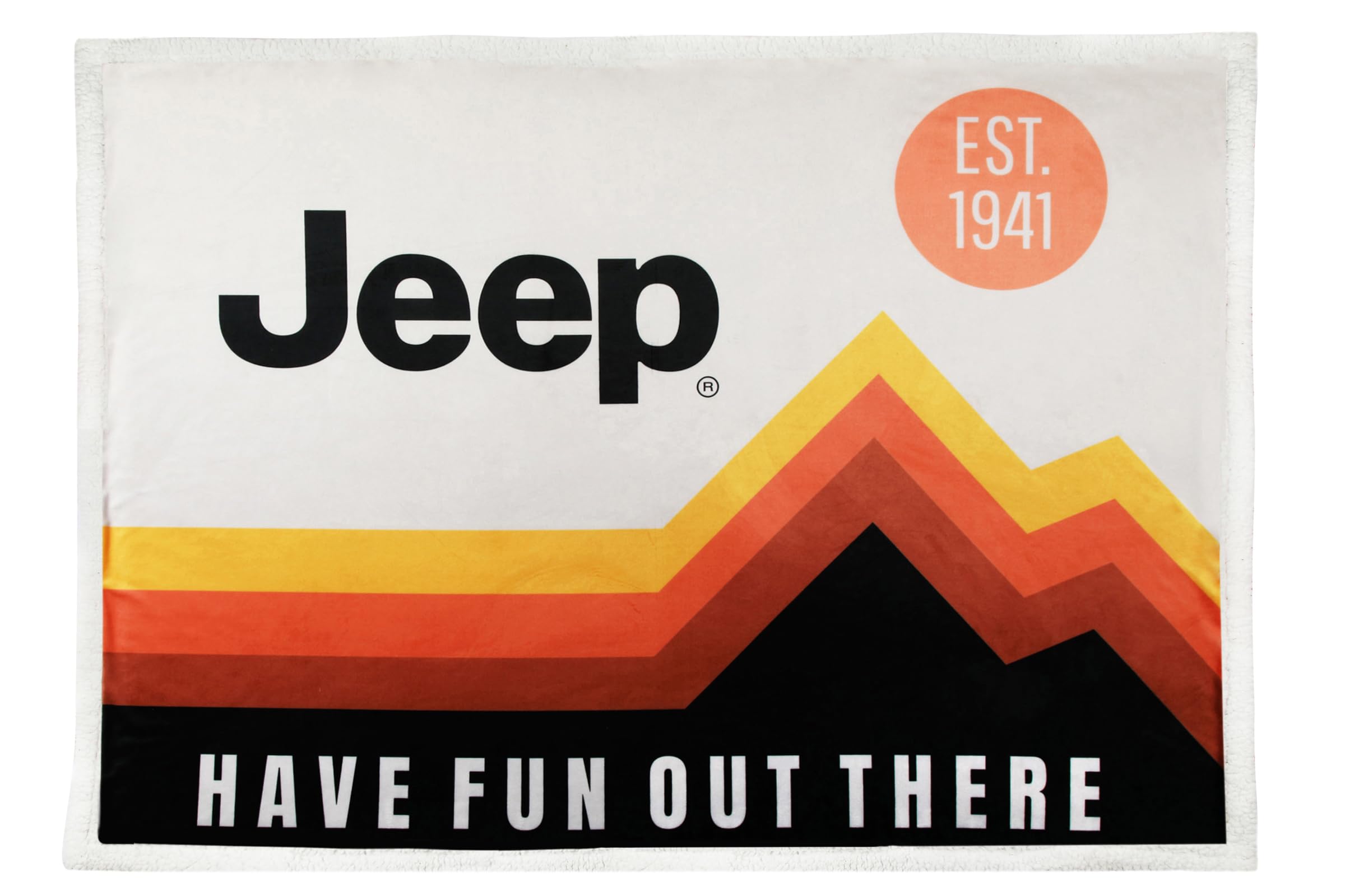 Jeep Have Fun Out There Logo Sherpa Fleece Throw Blanket Supersoft And Warm 50'' X 60''