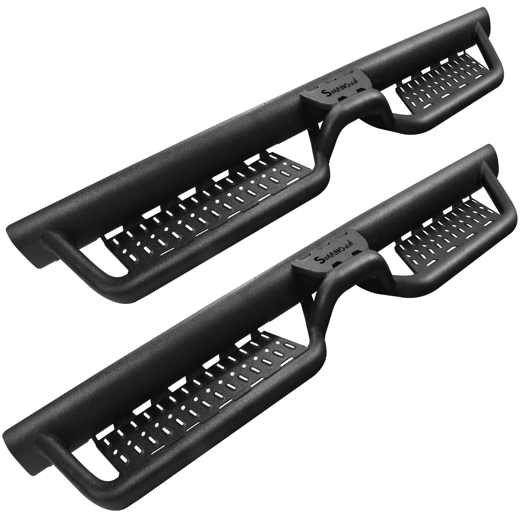 Smanow Running Boards Compatible With 2009-2018 Dodge Ram 1500 Crew Cab (Incl. 2019+ Classic Model), 2010-2024 Ram 2500 3500 Crew Cab, Black Side Steps, Step Bars Nerf Bars With Middle Steps.
