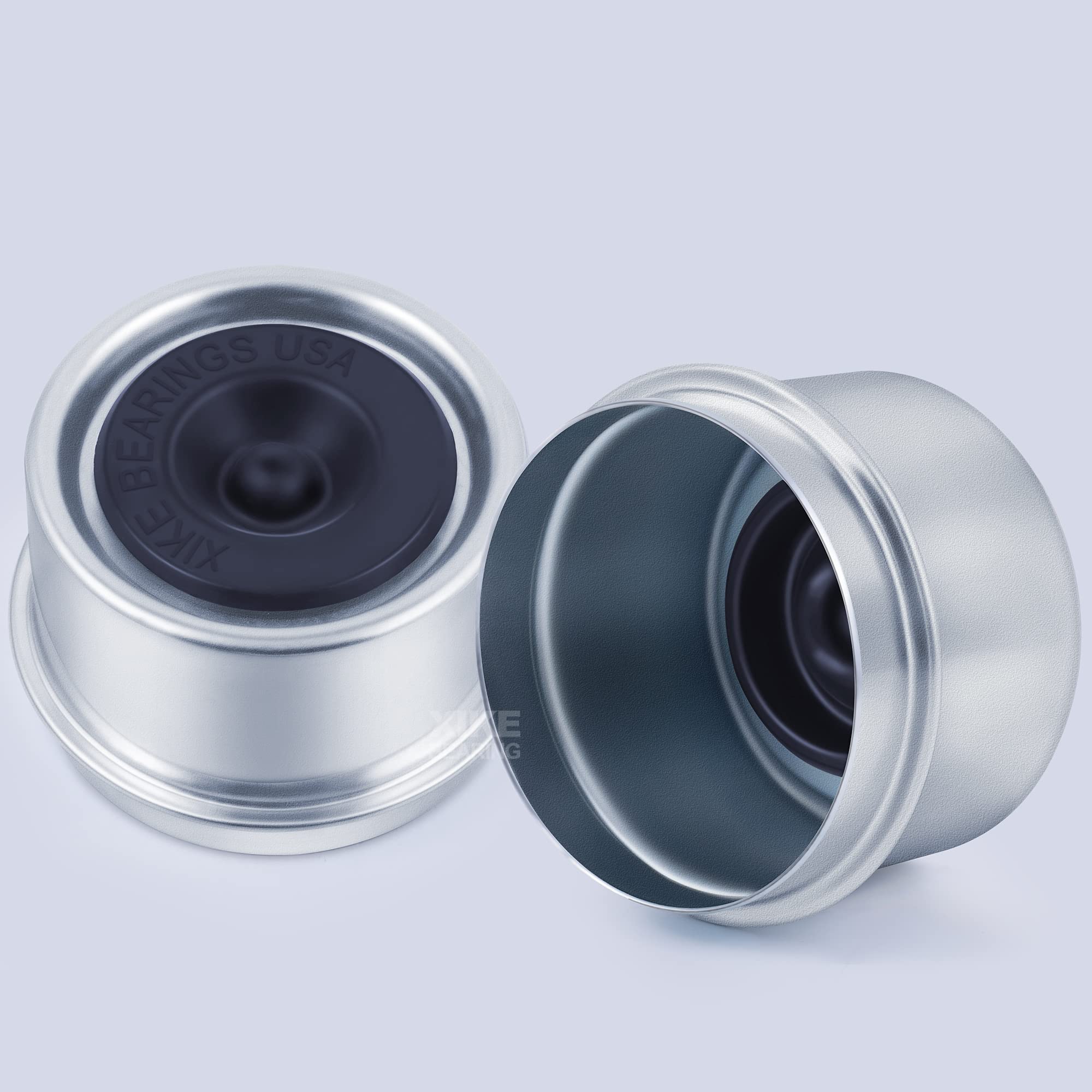 Xike Stamping Dust Cap And Rubber Plug Series (52 Mm Grease Cap X 2, Black)