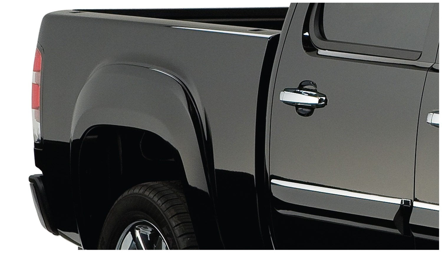 Bushwacker 40082-02 Black Oe-Style Smooth Finish Rear Fender Flares For 2007-2013 Sierra 1500; 2007-2014 Sierra 2500 Hd