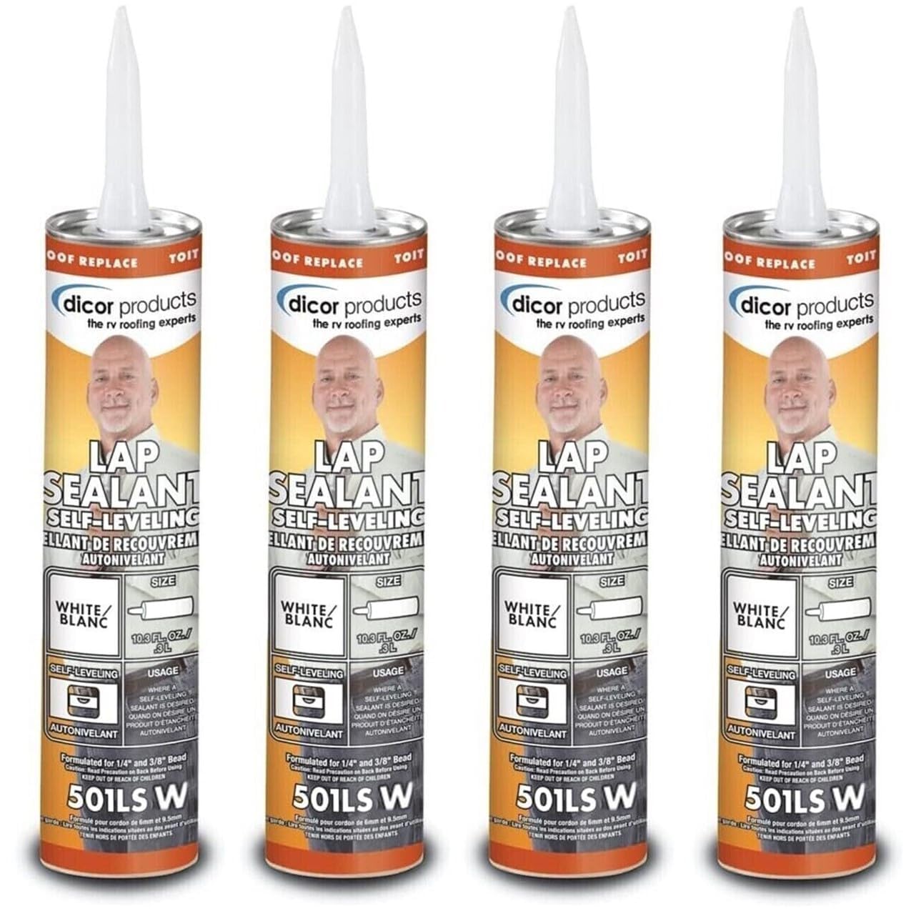 Dicor 501Lsw-1 Self-Leveling Lap Sealant, 4 Pack