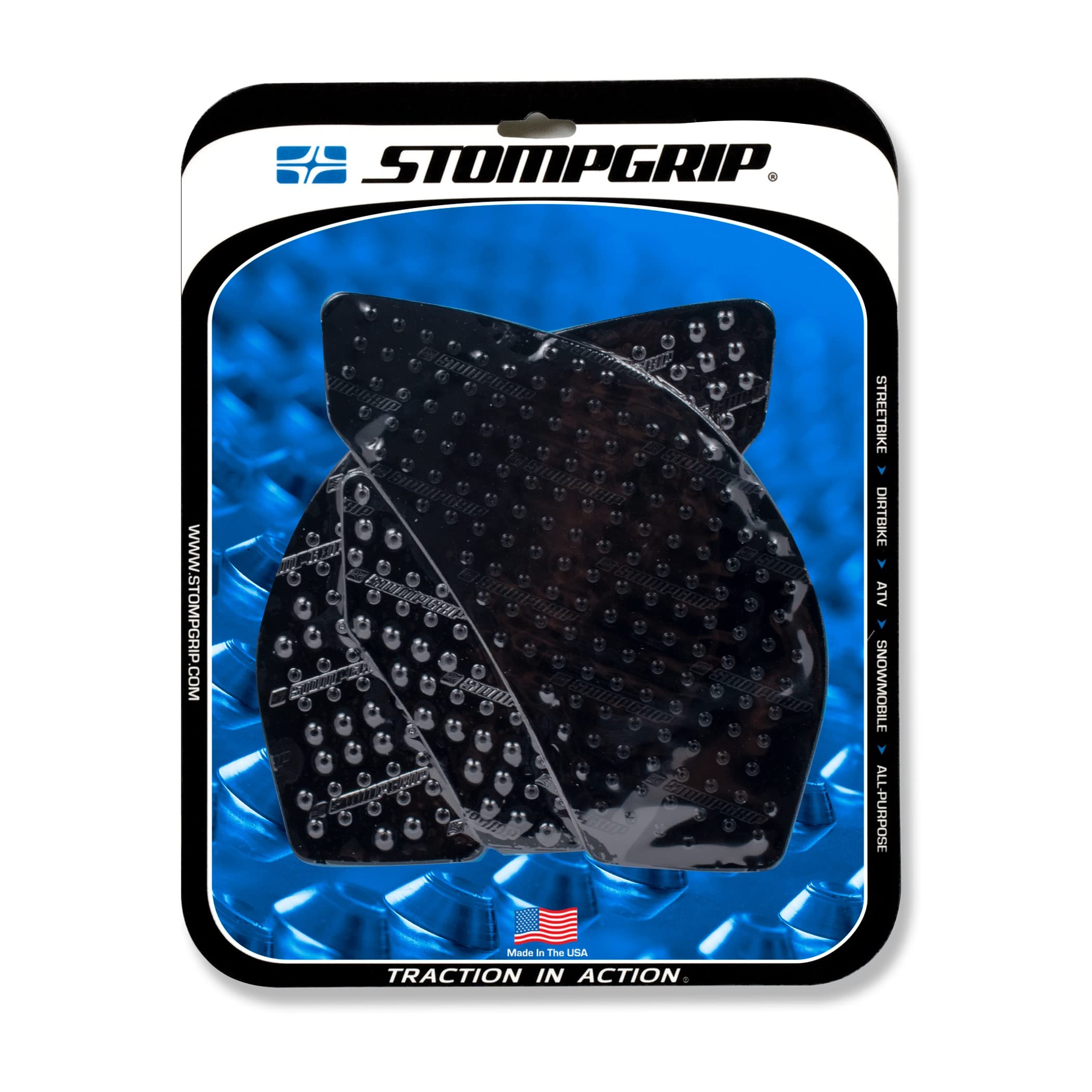 Stompgrip Motorcycle Traction Pads - Street Bike Tank Grips - Volcano - 0037 (Black)