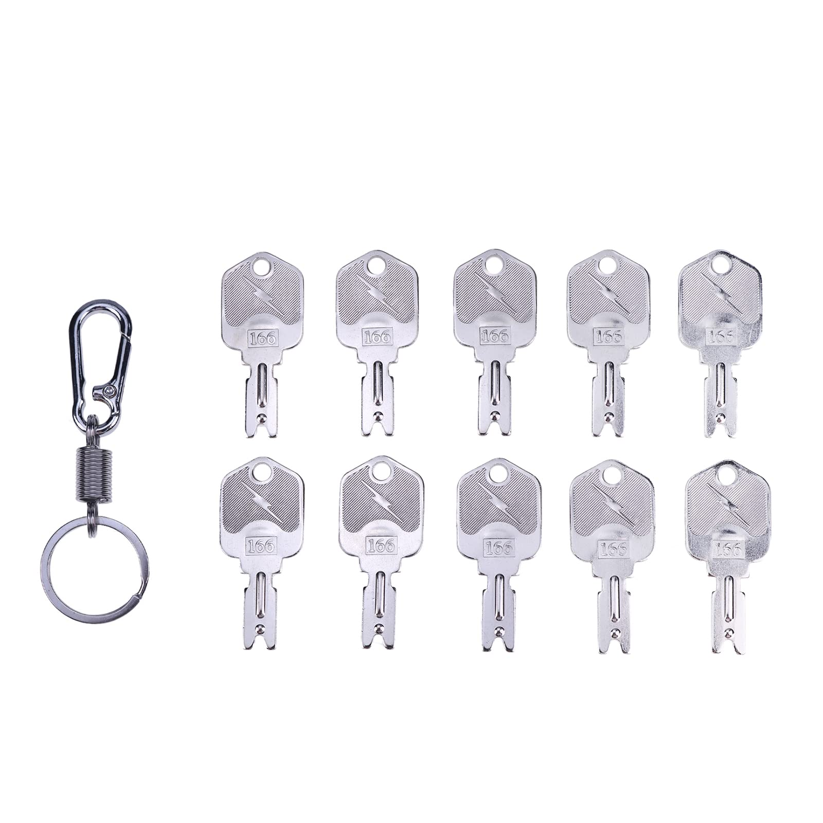 Ztuoauma 10X Ignition Keys 166 For Clark Yale Hyster Komatsu Gradall Gehl Crown 186304 51335040 A214062 1430 Hyster Forklift