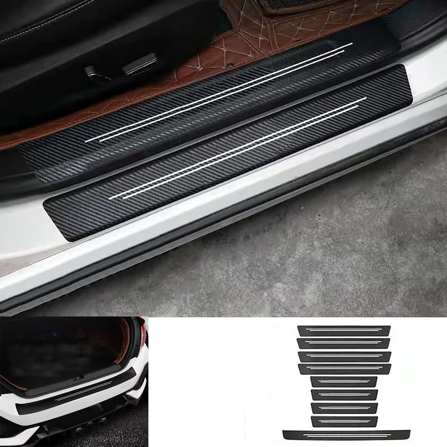 Tacopets Door Sill Protector, Door Sill Scratch Protection (For All Car Models) Door Sill Protector, Door Sill Trim(9Pc)