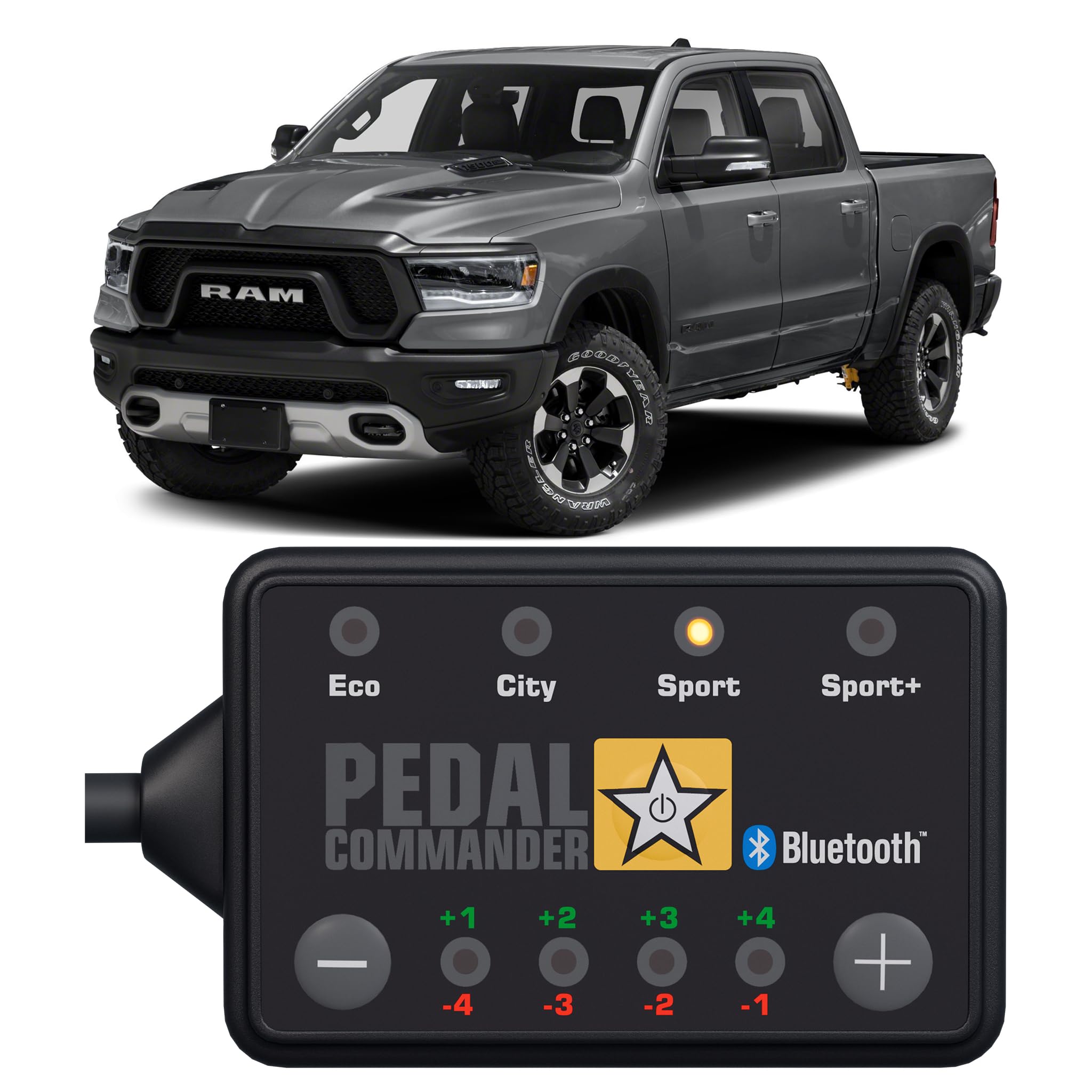 Pedal Commander For Ram 1500 New Body Style 2019-2024 Throttle Response Controller - Fits 5Th Gen, Tradesman, Big Horn, Rebel, Laramie (3.0L, 3.6L, 5.7L, 6.2L) Gas And Diesel - Ram Truck Parts