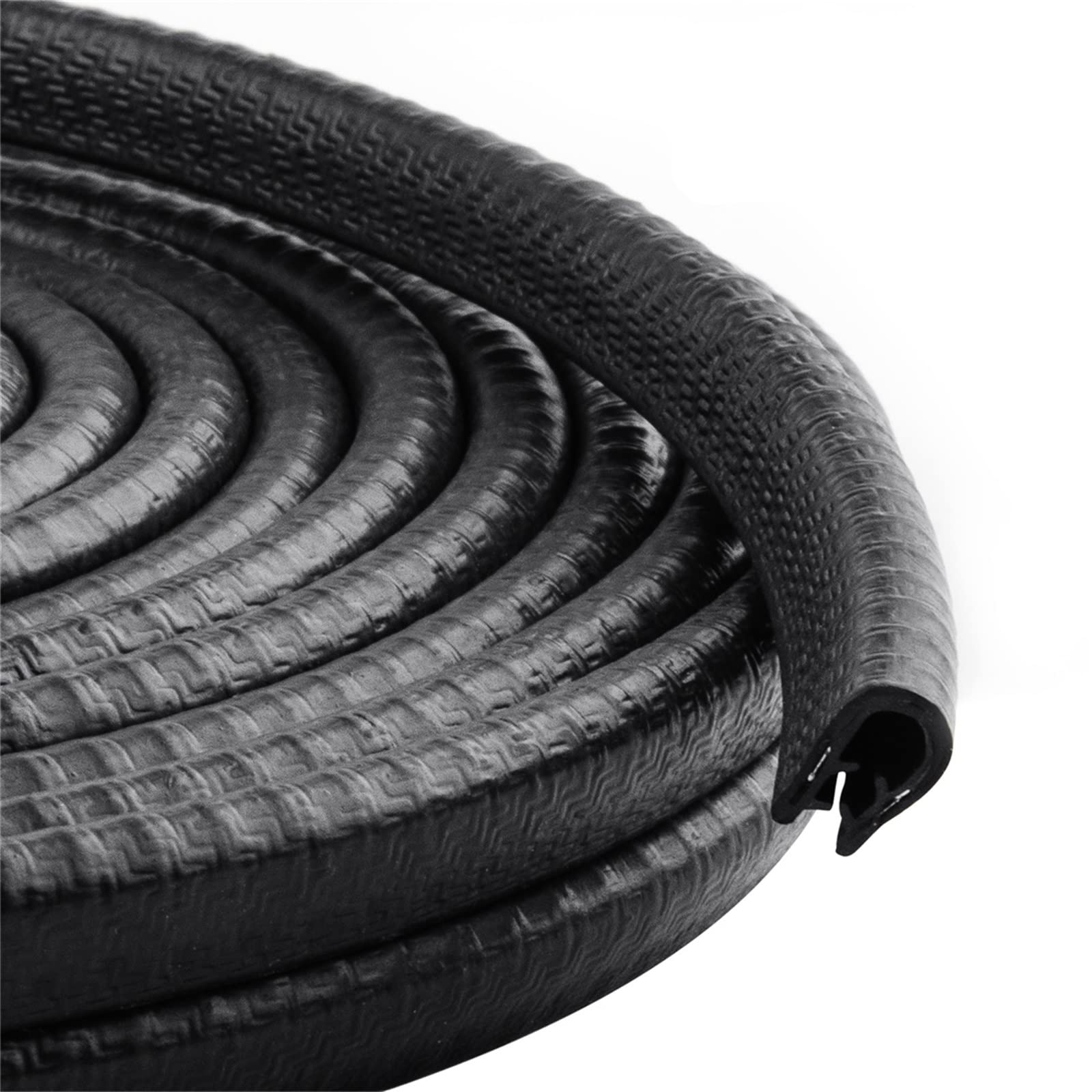 Universal Car Door Guards 33Ft(10M), Rubber U Shape Edge Trim Protection Strip, Black No-Glue Design Fits Most Vehicles