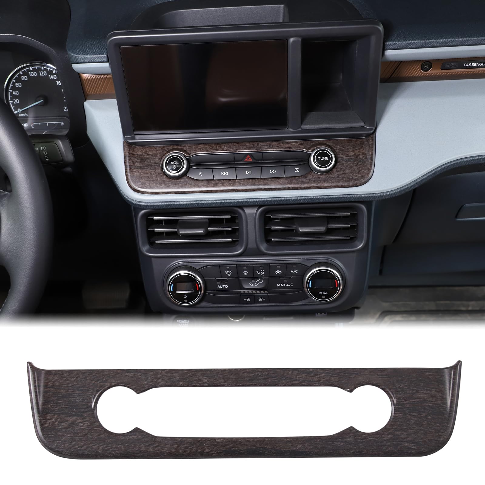 Car Central Navigation Adjustment Button Panel Cover Trim Compatible With Ford Maverick 2022-2024 Center Console Air Conditioner Switch Radio Multimedia Control Knob Button Frame Sticker Accessories
