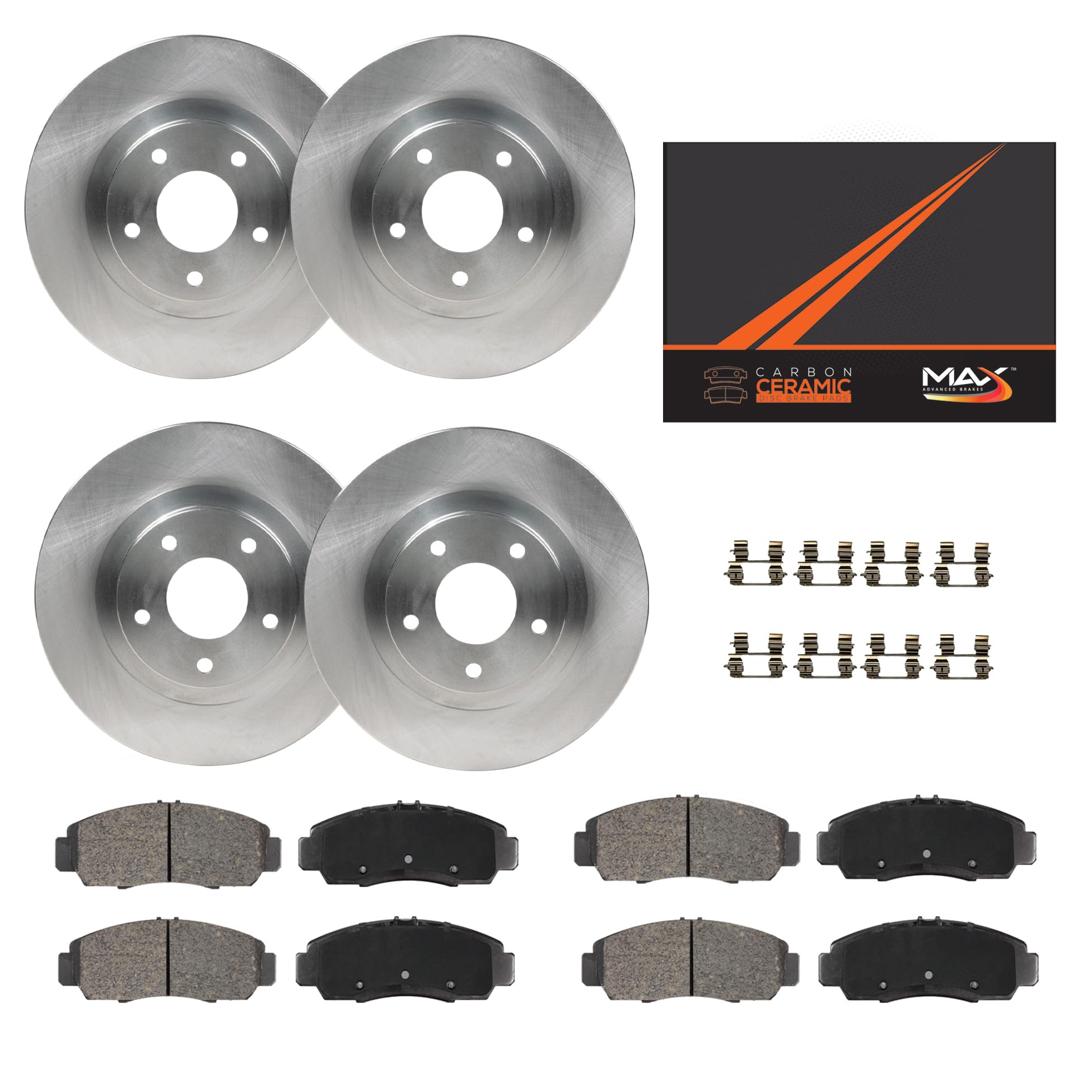 Max Advanced Brakes Front & Rear Brake Kit Compatible With 2013 2014 2015 2016 2017 2018 Hyundai Santa Fe Sport Replacement Premium Oe Disc Brake Rotors And Ceramic Brake Pads