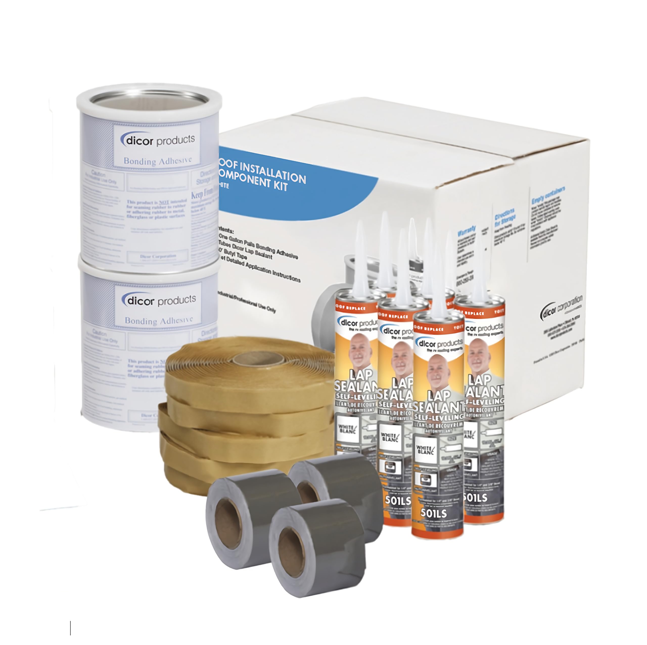 Dicor 435-Ck-W Tufflex Pvc Rv Roofing Installation Kit, White