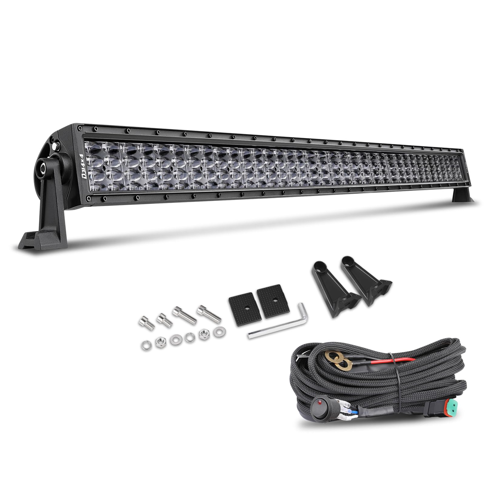 40 Inch Led Light Bar, Niking Auto 640W Quad Row Led Driving Light Spot Flood Combo Beam Led Work Light Off Road Lights With Wiring Harness Kits Fog Lamps For Trucks Jeep Pickup Suv Utv Boat