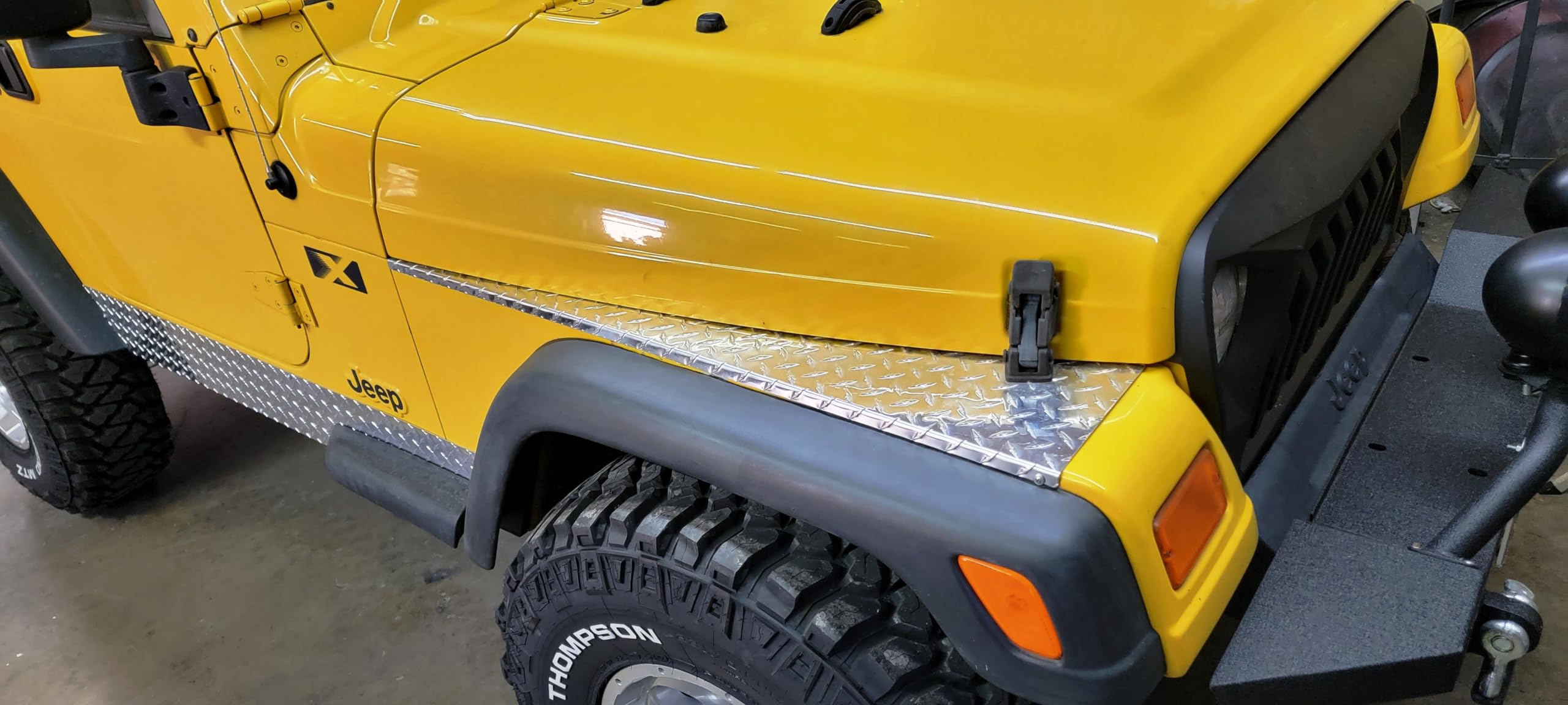 Fits Jeep Wrangler Yj Diamond Plate Full Top Fender Covers With 1/2' Bend