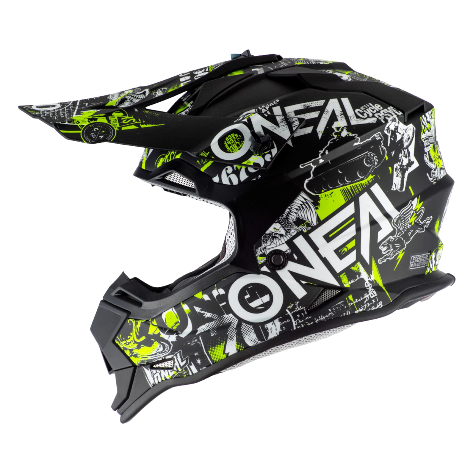 O'Neal - 0200-472 2Srs Youth Helmet Attack, Black/Neon Yellow, S