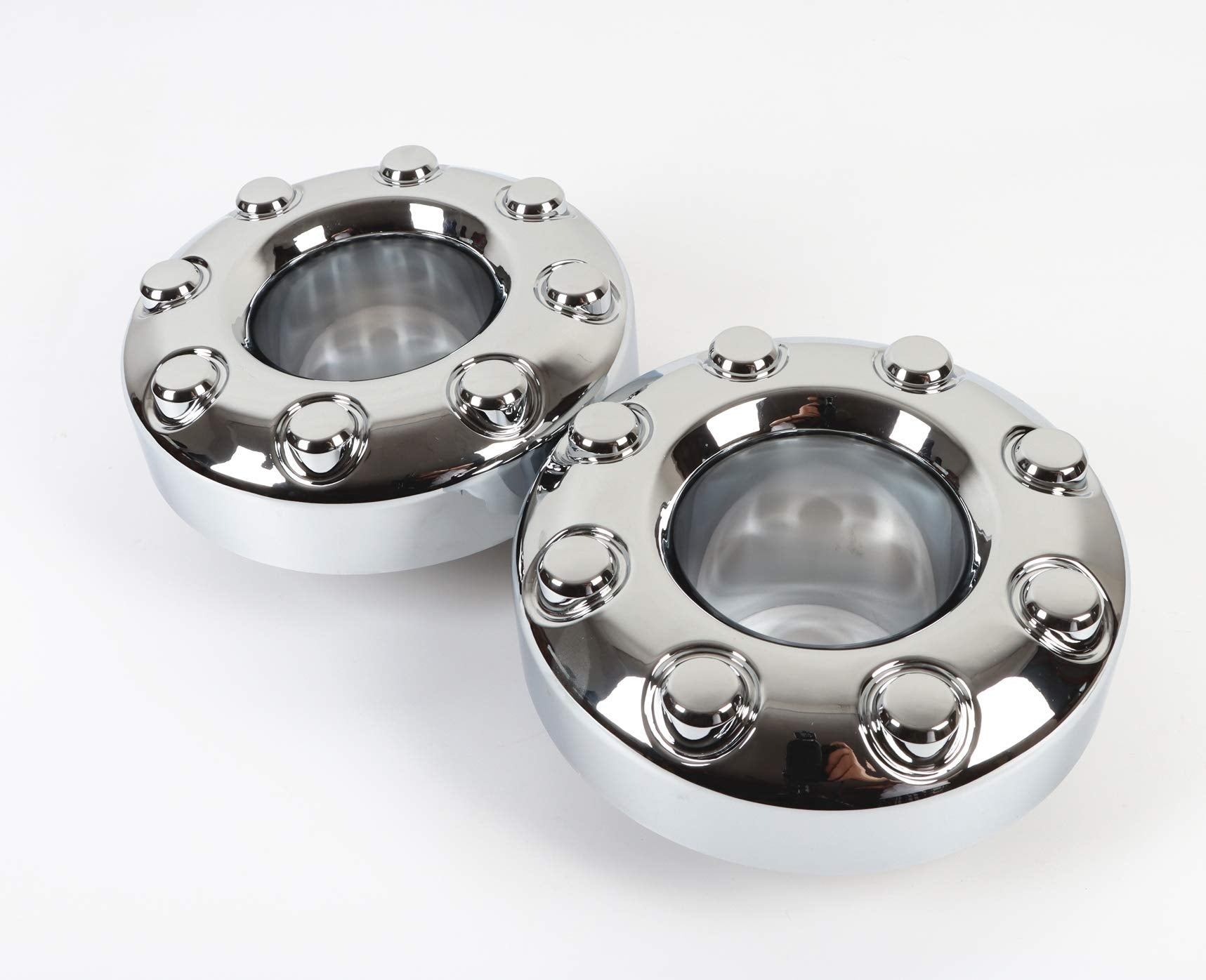 2Pcs Replacement For 2005-2018 F-350 F350 Dually Front 4X4 Open Chrome Wheel Center Hub Cap Replaces 5C3Z1130Ta