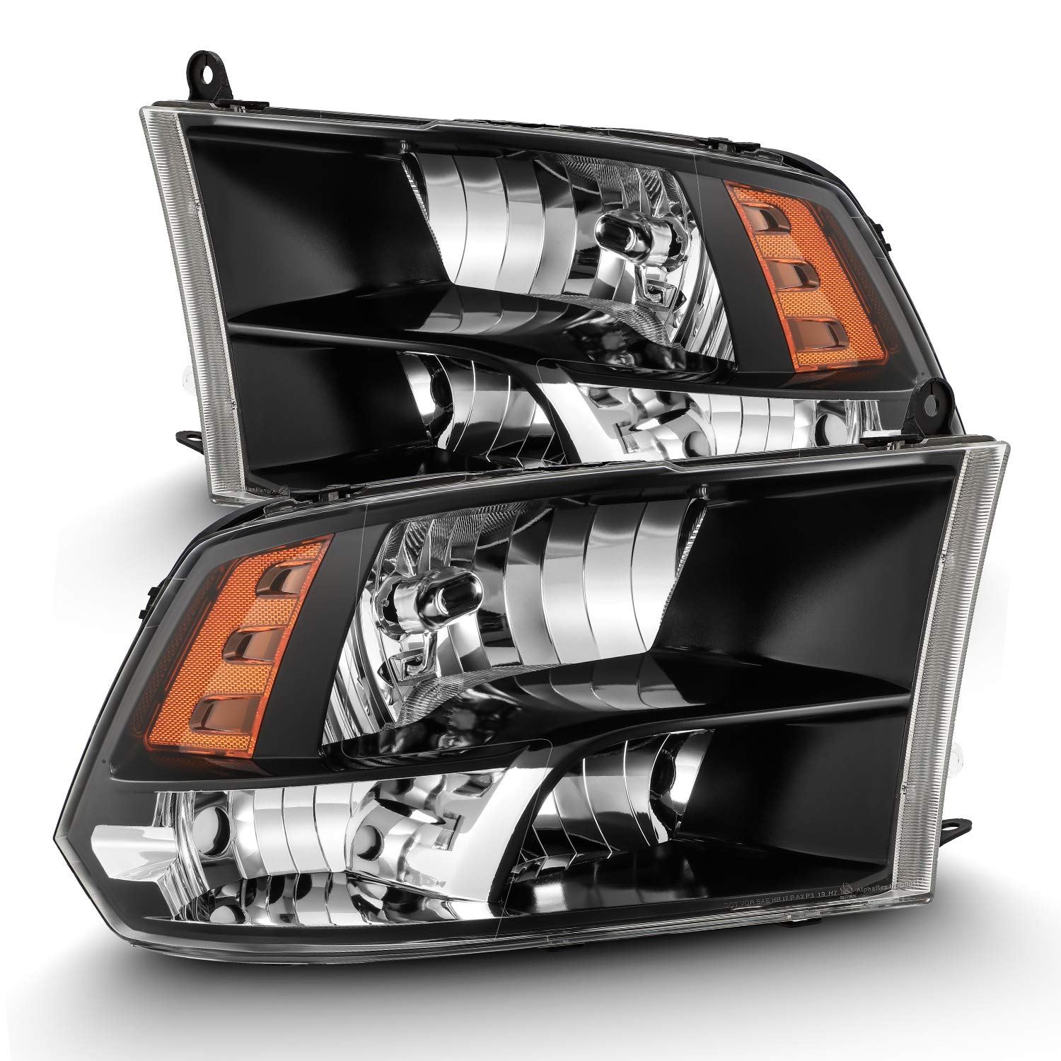 Modifystreet Polished Black 09-18 Ram 1500/10-18 Ram 2500/3500 Dual/Quad Crystal Headlights Left/Right Assembly