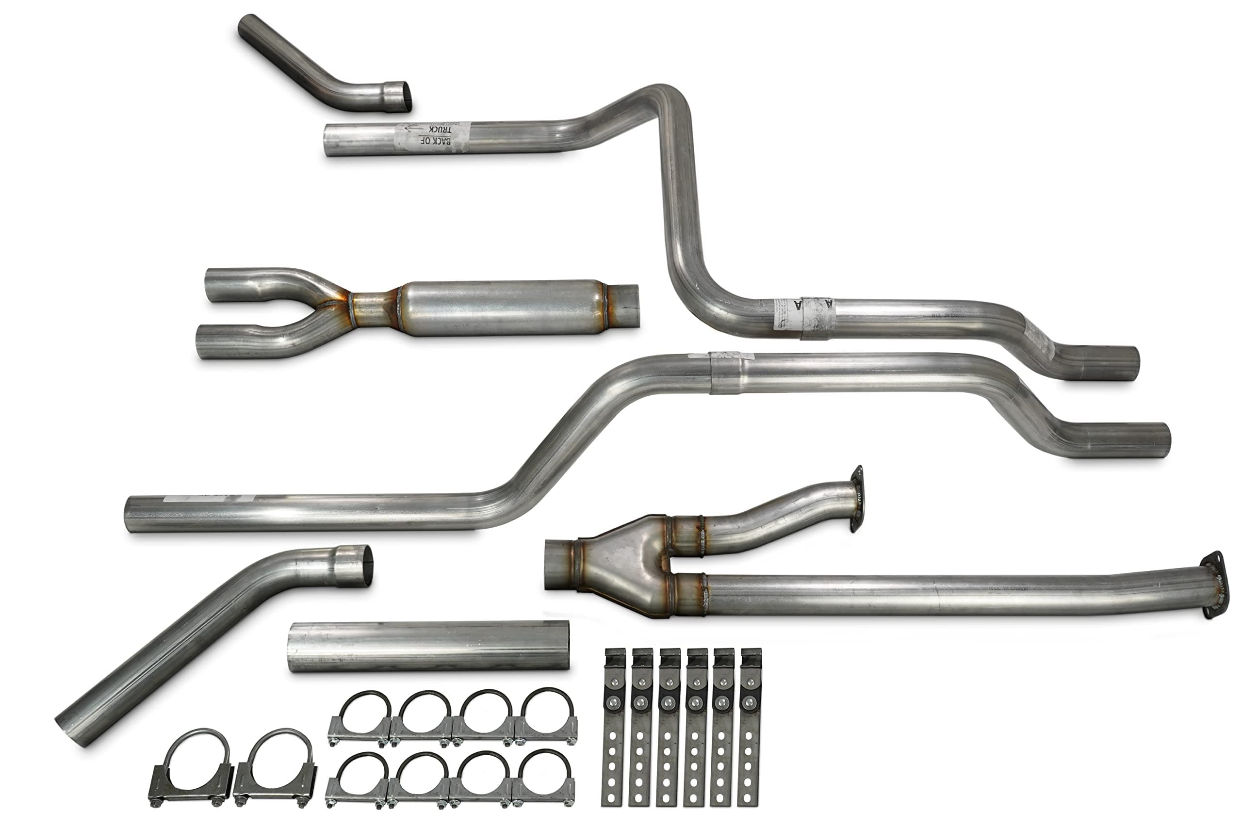 Truck Exhaust Kits 2.5' Dual Exhaust Kit With Glasspack Muffler Corner Exit Fits Tundra 09-21