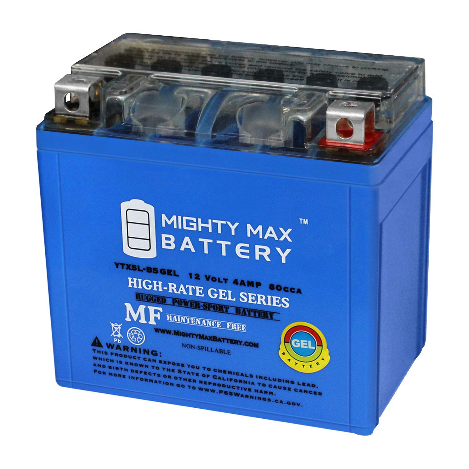 Mighty Max Battery Ytx5L-Bs Gel Battery For X5L Faytx5L Gtx5L-Bs Batteries