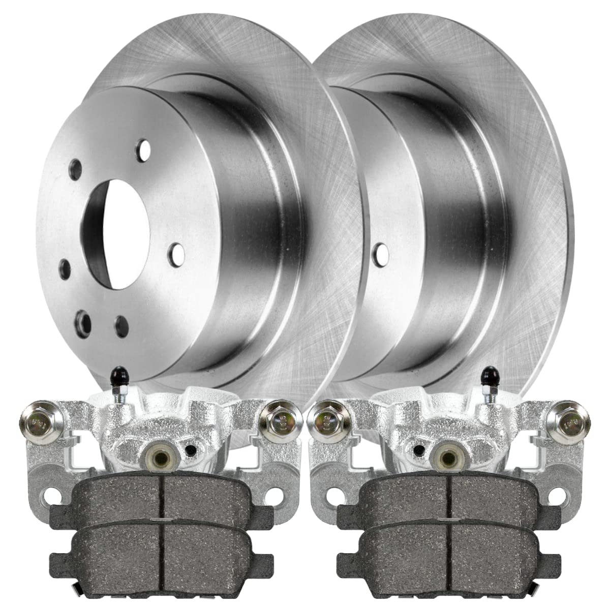 Autoshack Rear Brake Rotors Calipers And Ceramic Pads Kit Set Driver And Passenger Side Replacement For 2004-2008 Nissan Maxima 2002-2023 Altima 2.5L 3.5L V6 Fwd Bcpkg0525