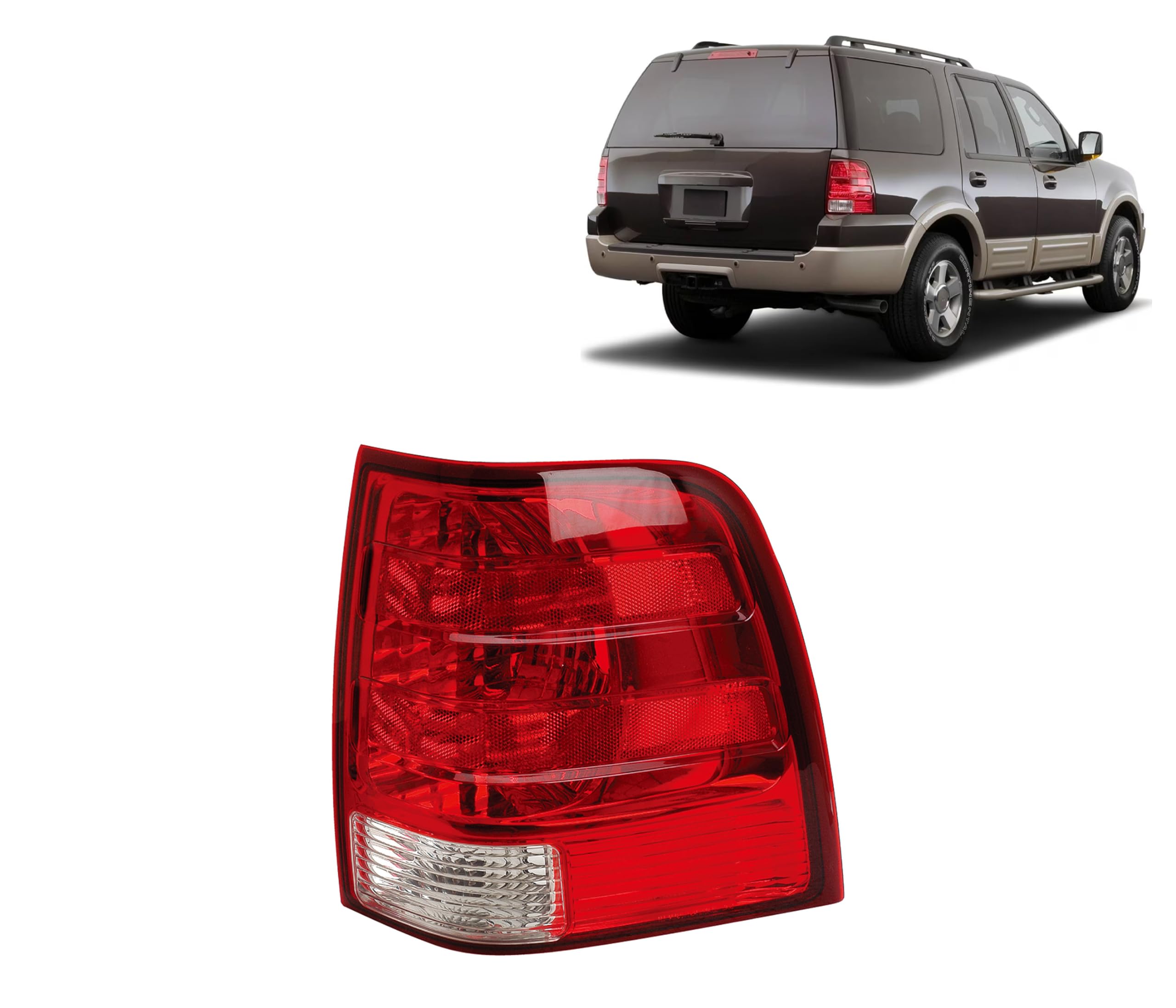 Replacement For Ford Expedition 2003-2006 King Ranch, Xls, Nbx, Eddie Bauer, Xlt Sport, Limited, Xlt Dot/Sae Compliant, Halogen Tail Light Assembly, Right/Passenger Side, 2L1Z 13404 Ab / Fo2801166
