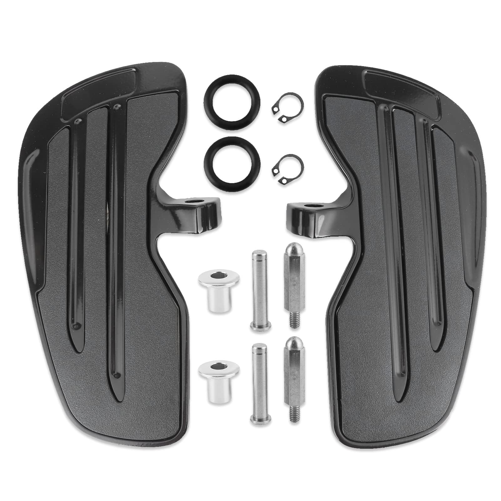 Motorcycle Footpeg, Aluminum Motorcycle Front Floorboards Motorcycle Foot Pegs For Indian 2015-2021/For Sixty 2016-2021/For Bobber 2018-2021 (Black)