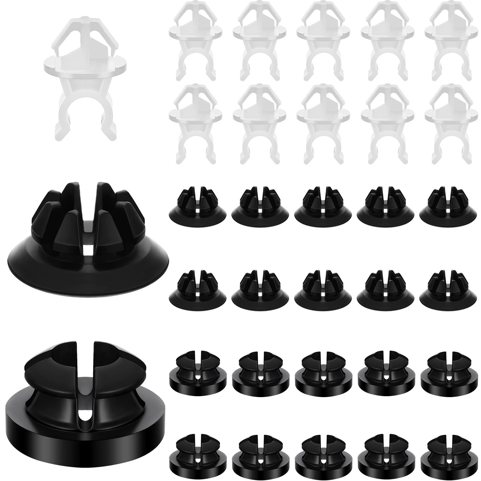 Hood Prop Rod Holder 30 Pieces Hood Clips Black White Hood Rod Clip Clip Rod Holder Car Hood Rod Holder Suction 91503-Ss0-003 For Most Car Automobile