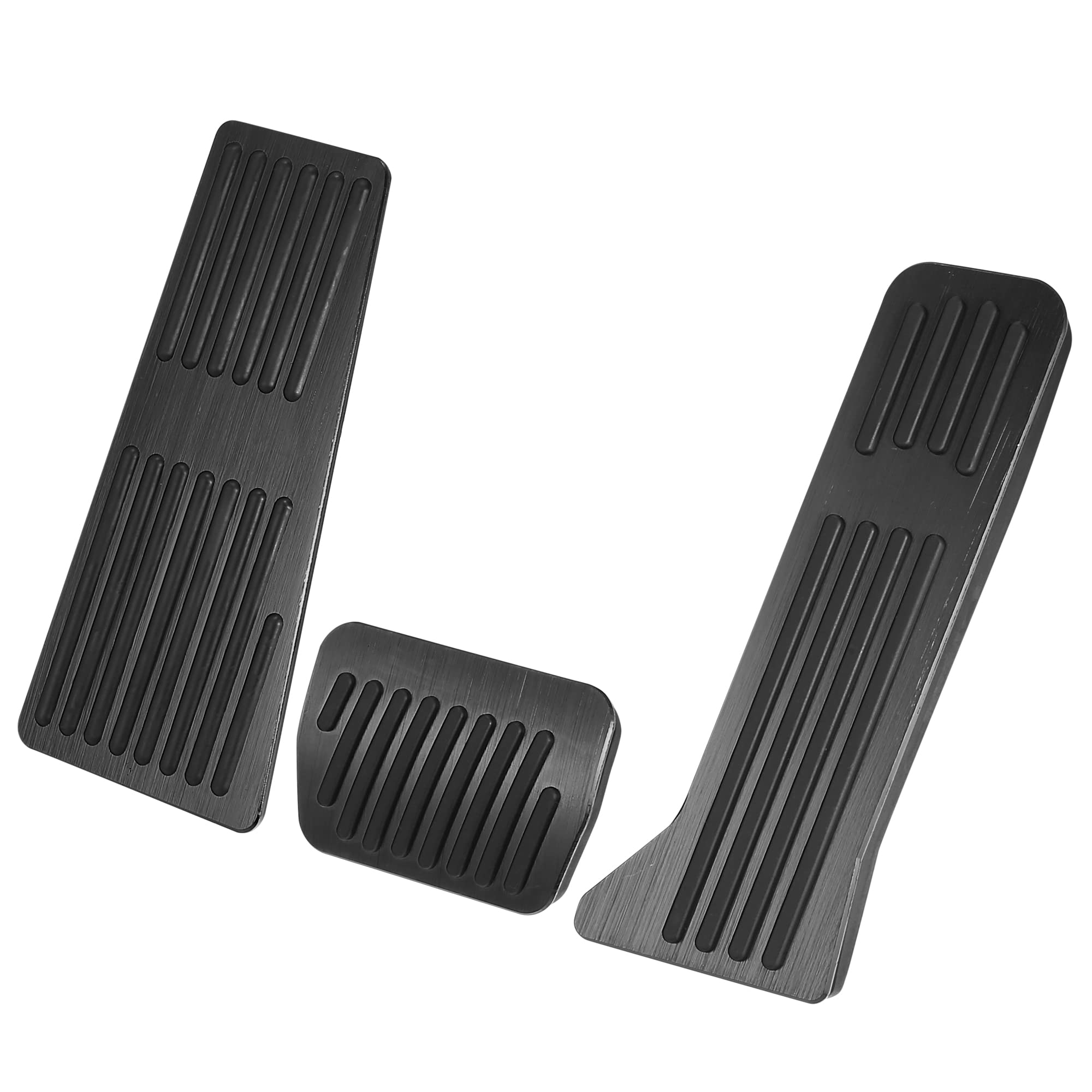 X Autohaux 3 Pcs Anti Slip No Drilling Aluminum Alloy Pedal Covers Foot Pedal Pads For Mazda 2 3 6 Cx-3 Cx-5 Cx-9 Black