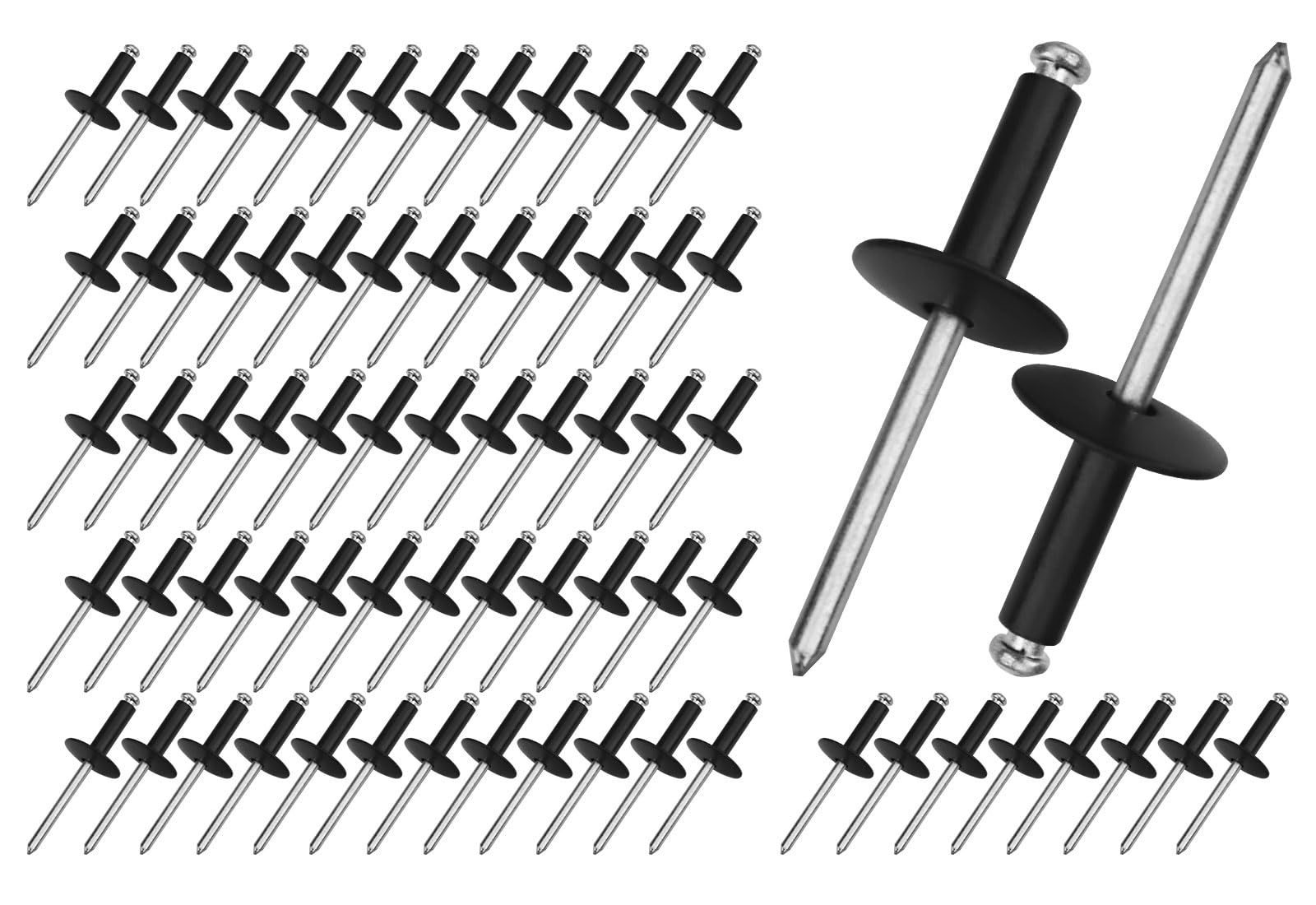 Huthbrother (70-Pack) 3/16 Steel Pop Rivet 293150104, Compatible With Ski-Doo/Sea-Doo/Can-Am 390409600 390907700