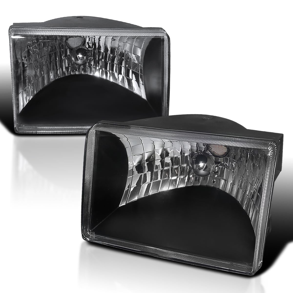 Spec-D Tuning Euro Crystal Black Clear Headlights Compatible With Jeep Grand Cherokee 1993-1998 L+R Pair Head Light Lamp Assembl