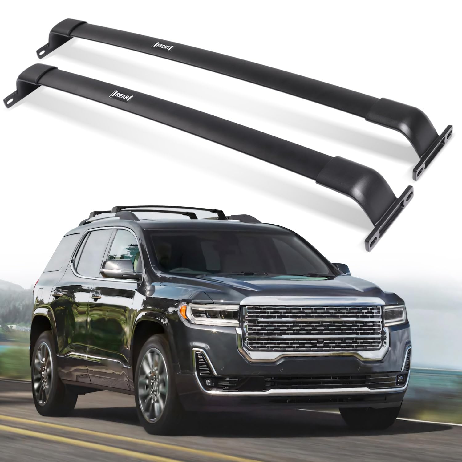 Auxpacbo 220 Lbs Roof Rack Cross Bars Fit For Gmc Acadia 2017 2018 2019 2020 2021 2022 2023 Black Crossbars Luggage Carrier Bars