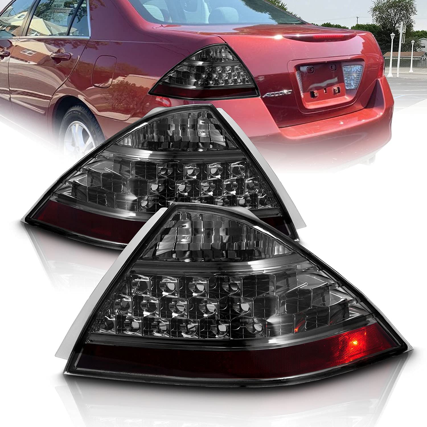 Amerilite 4 Door Taillights Smoke (No Led Kit) Pair For Honda Accord - Passenger And Driver Side